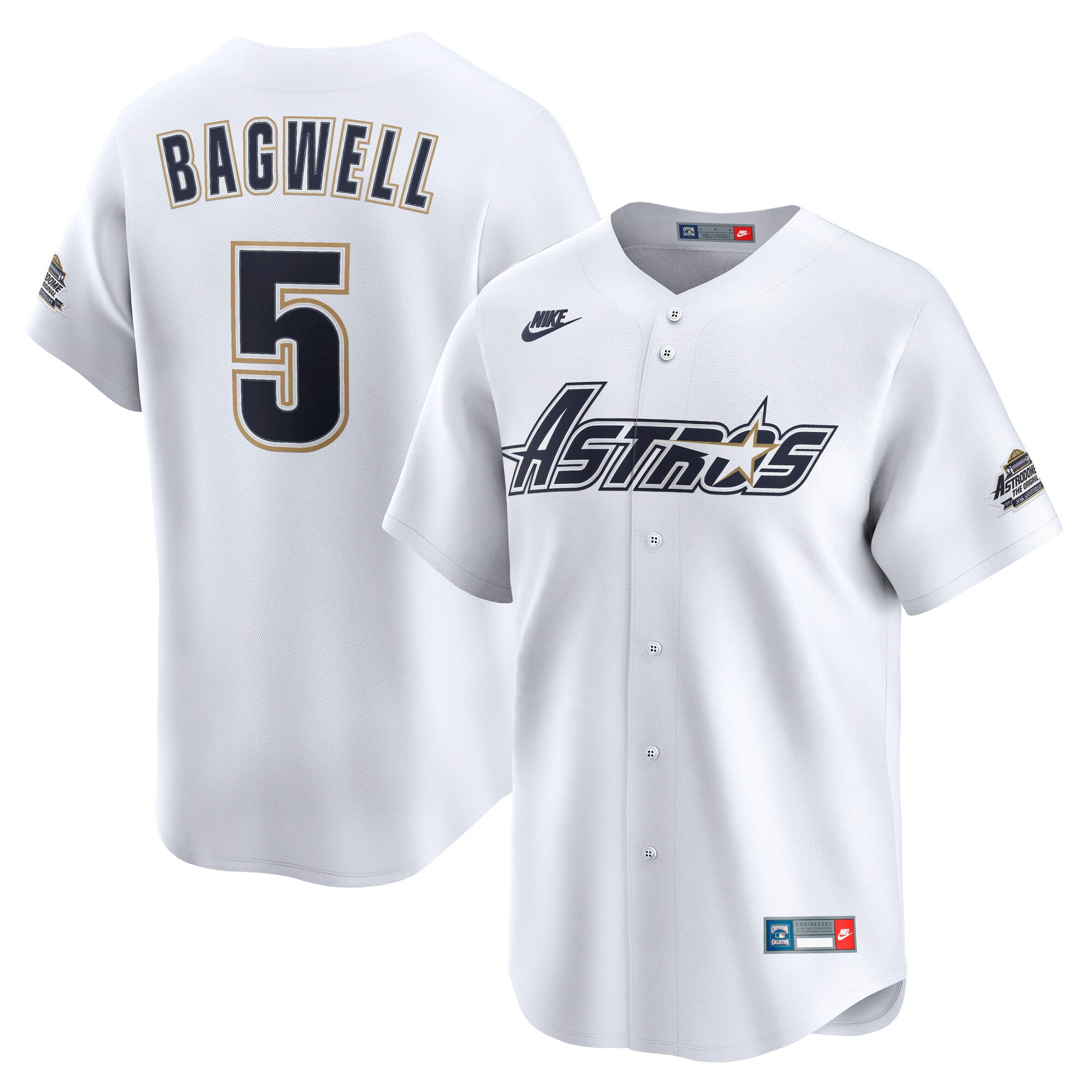 Jeff Bagwell Houston Astros Throwback Cooperstown Collection Limited Jersey - White | Stitched Baseball Jersey TJS0684