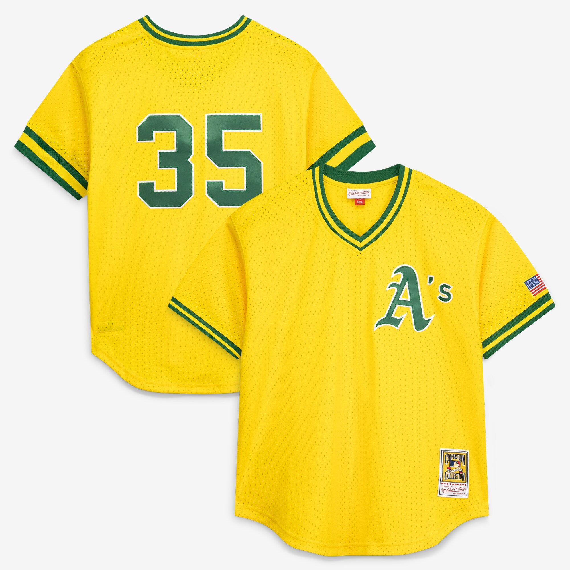 Rickey Henderson Athletics M & N Batting Practice Jersey - Yellow | Stitched Baseball Jersey TJS0630