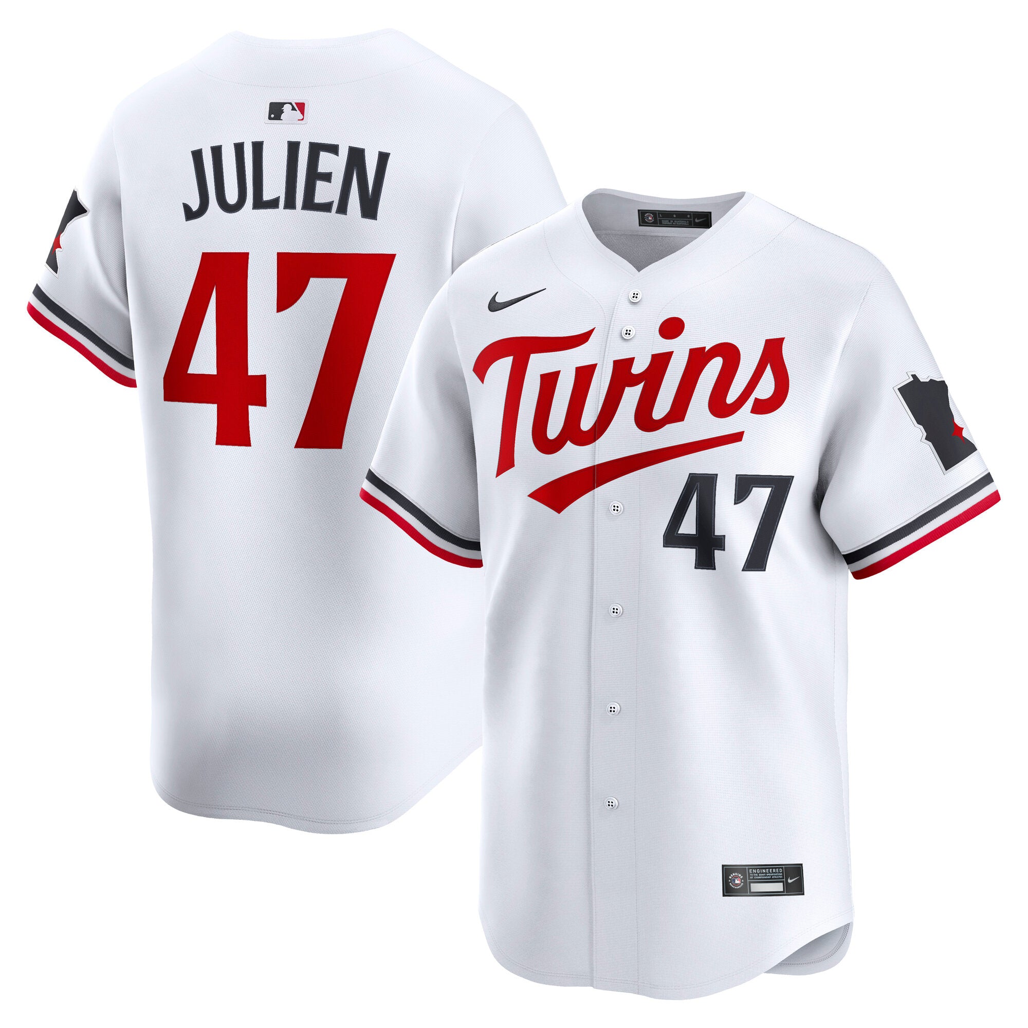 Edouard Julien Minnesota Twins Home Limited Player Jersey - White | Stitched Baseball Jersey TJS0770
