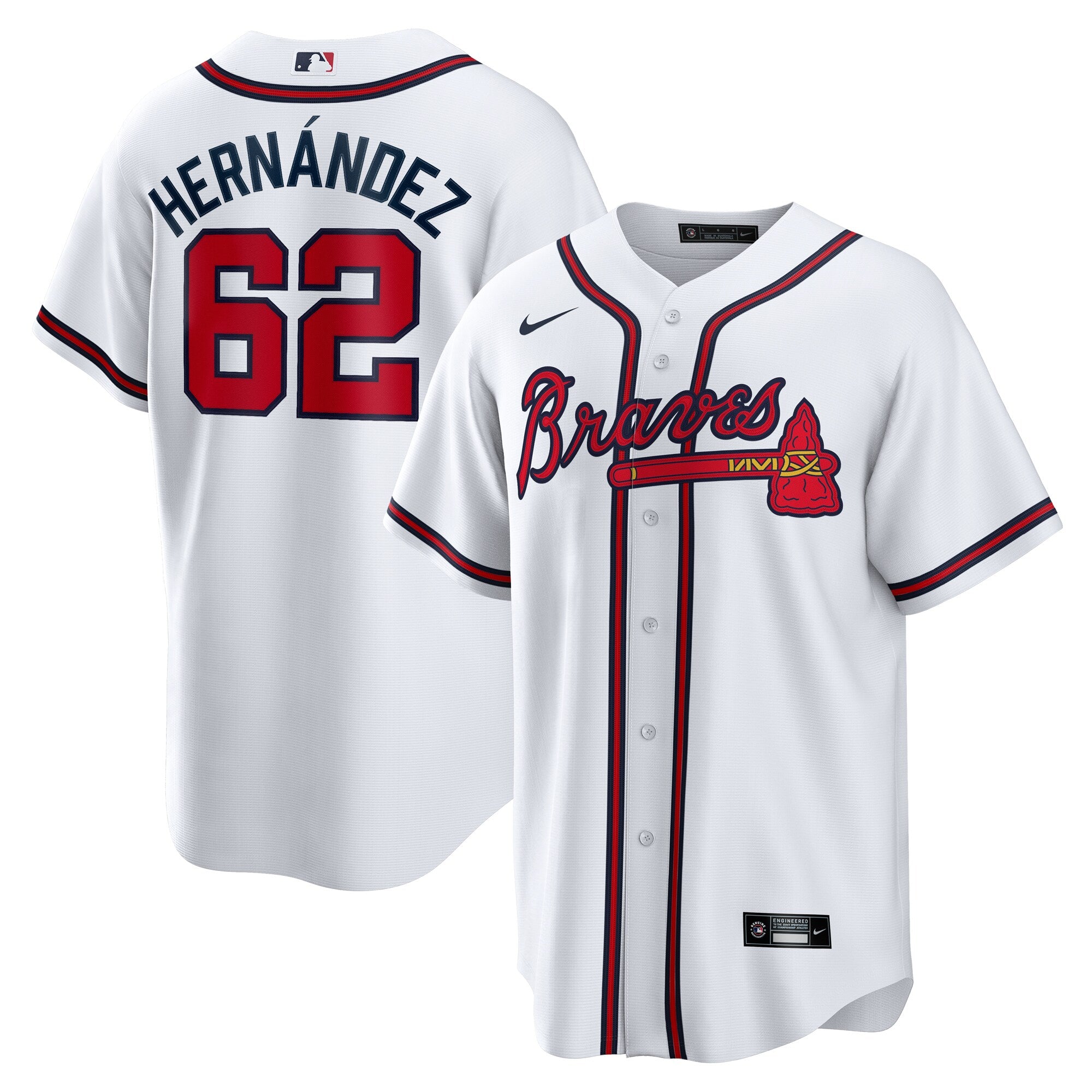 Daysbel Hernandez Atlanta Braves Home Replica Jersey - White | Stitched Baseball Jersey TJS0768