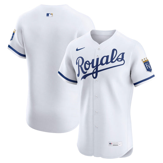 Kansas City Royals Home Elite Jersey - White | Stitched Baseball Jersey TJS0809