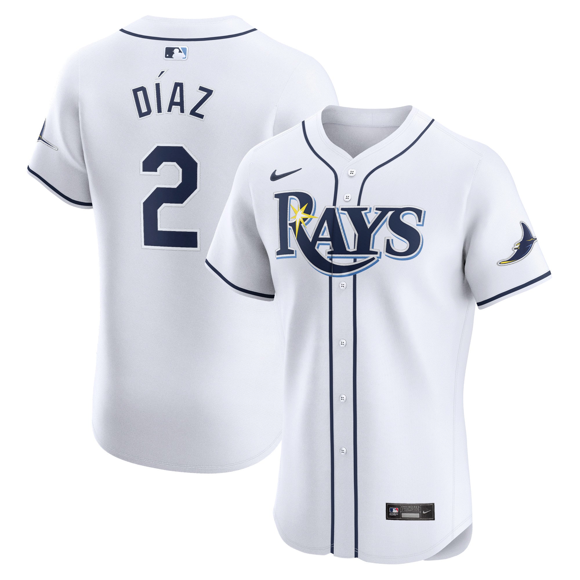 Yandy Diaz Tampa Bay Rays Home Elite Player Jersey - White | Stitched Baseball Jersey TJS0622