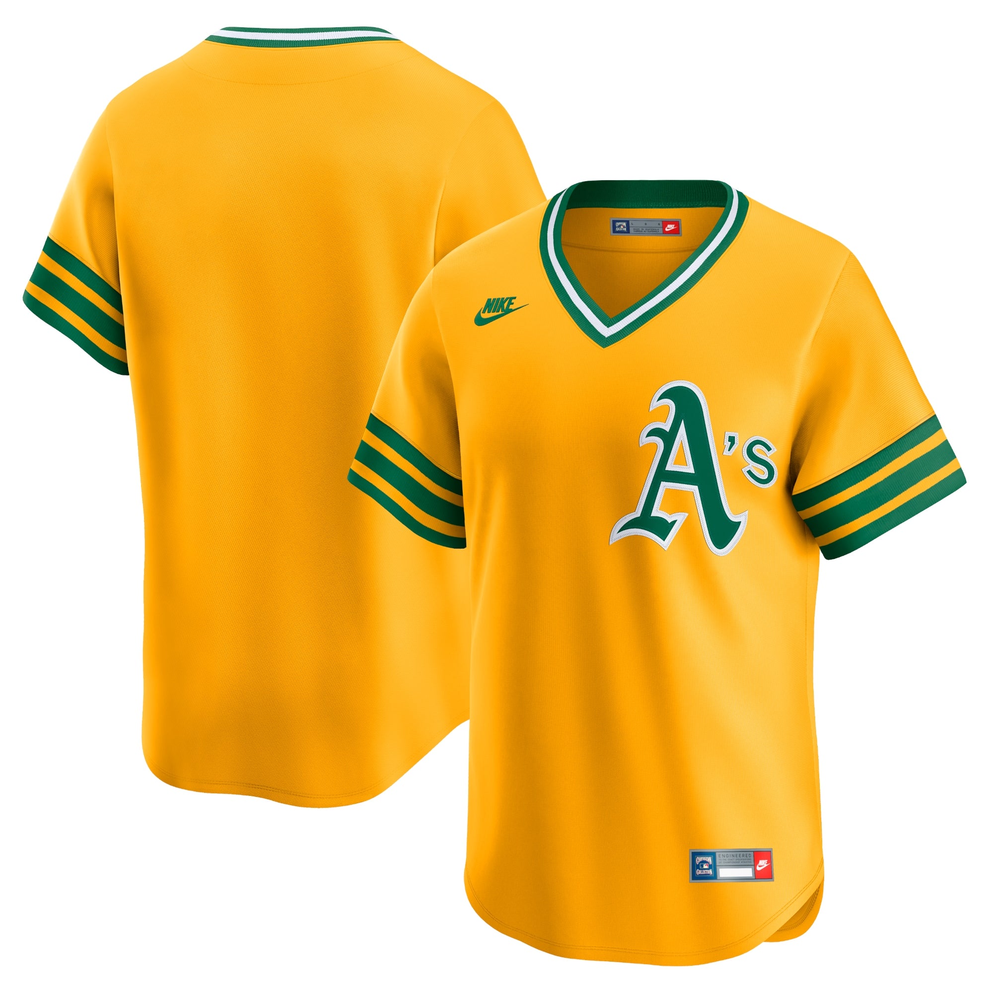 Athletics Cooperstown Collection Limited Jersey - Gold | Stitched Baseball Jersey TJS0709
