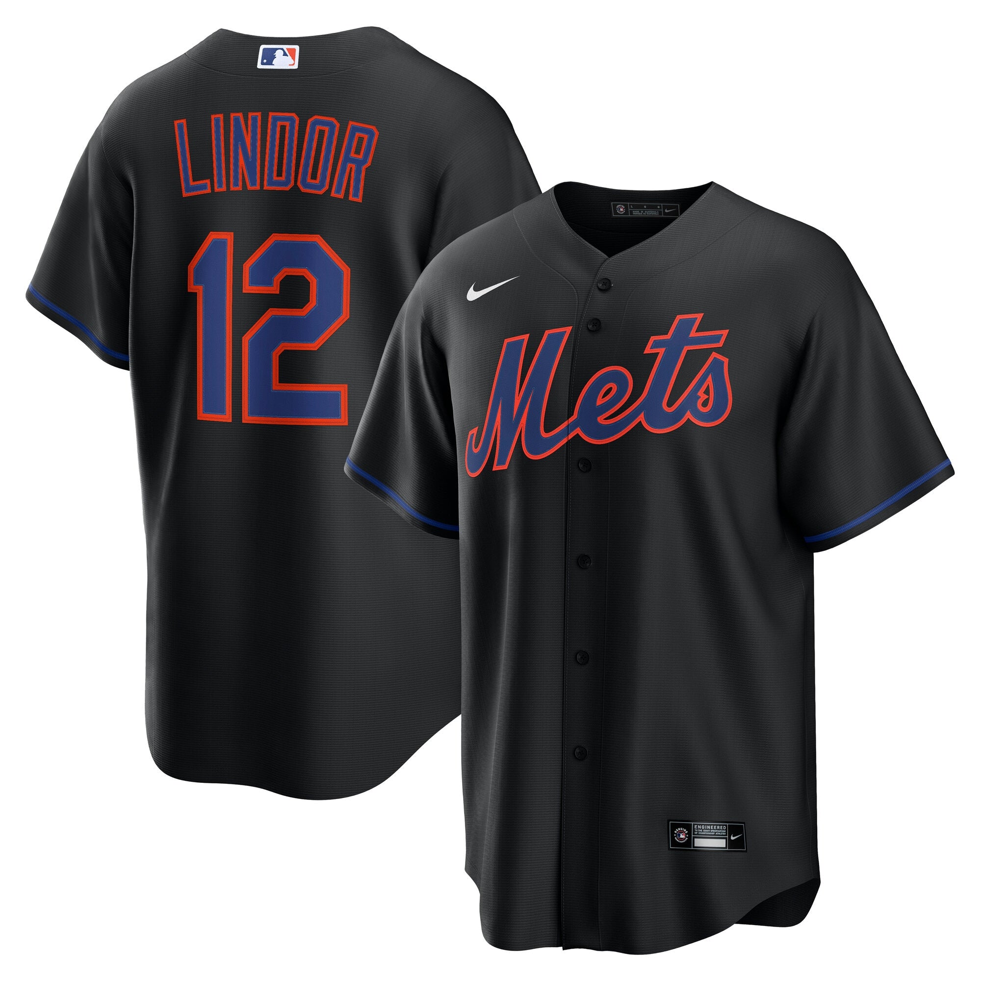 Francisco Lindor New York Mets Alternate Replica Jersey - Black | Stitched Baseball Jersey TJS0789