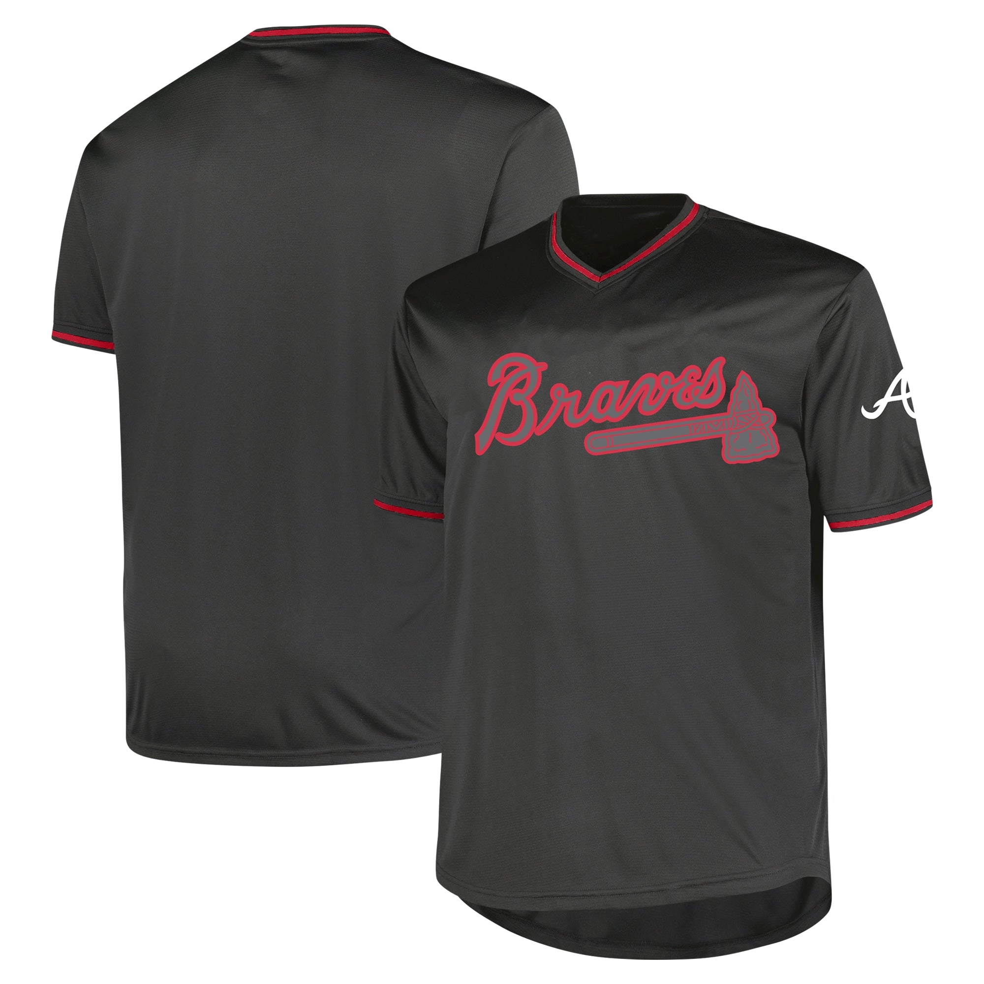 Atlanta Braves Profile Big & Tall Pop Fashion Jersey - Charcoal | Stitched Baseball Jersey TJS0733