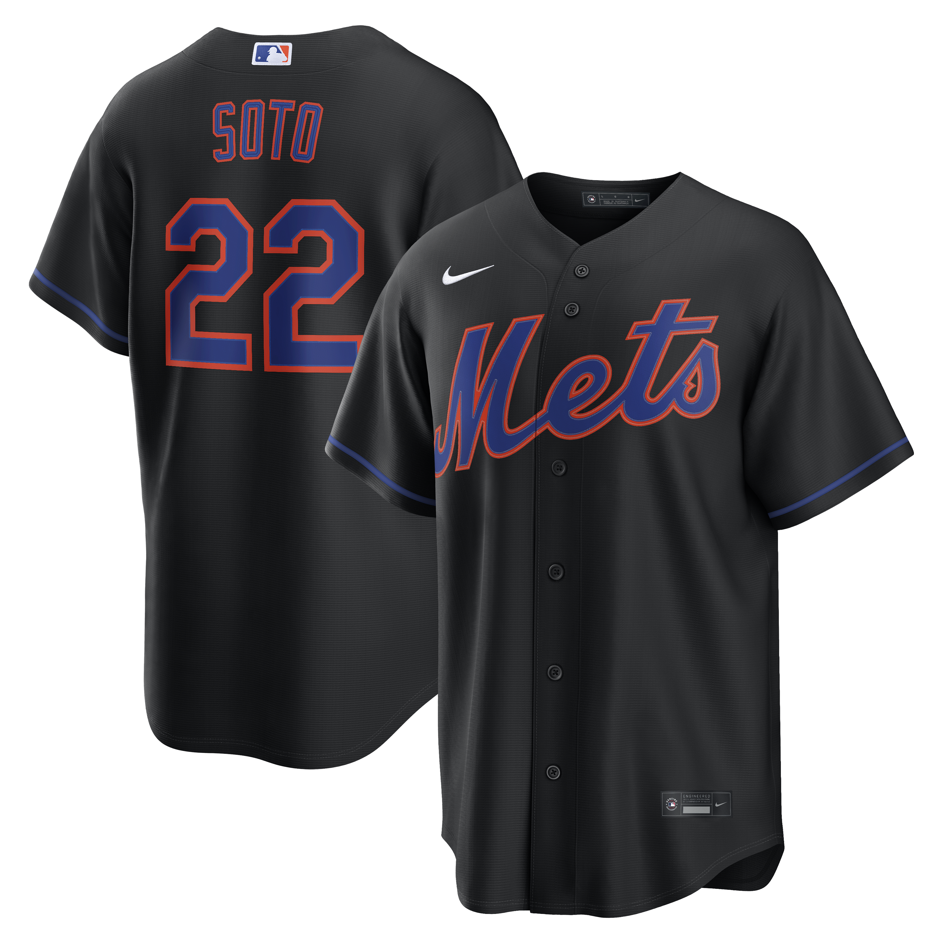Juan Soto New York Mets Alternate Replica Jersey - Black | Stitched Baseball Jersey TJS0856