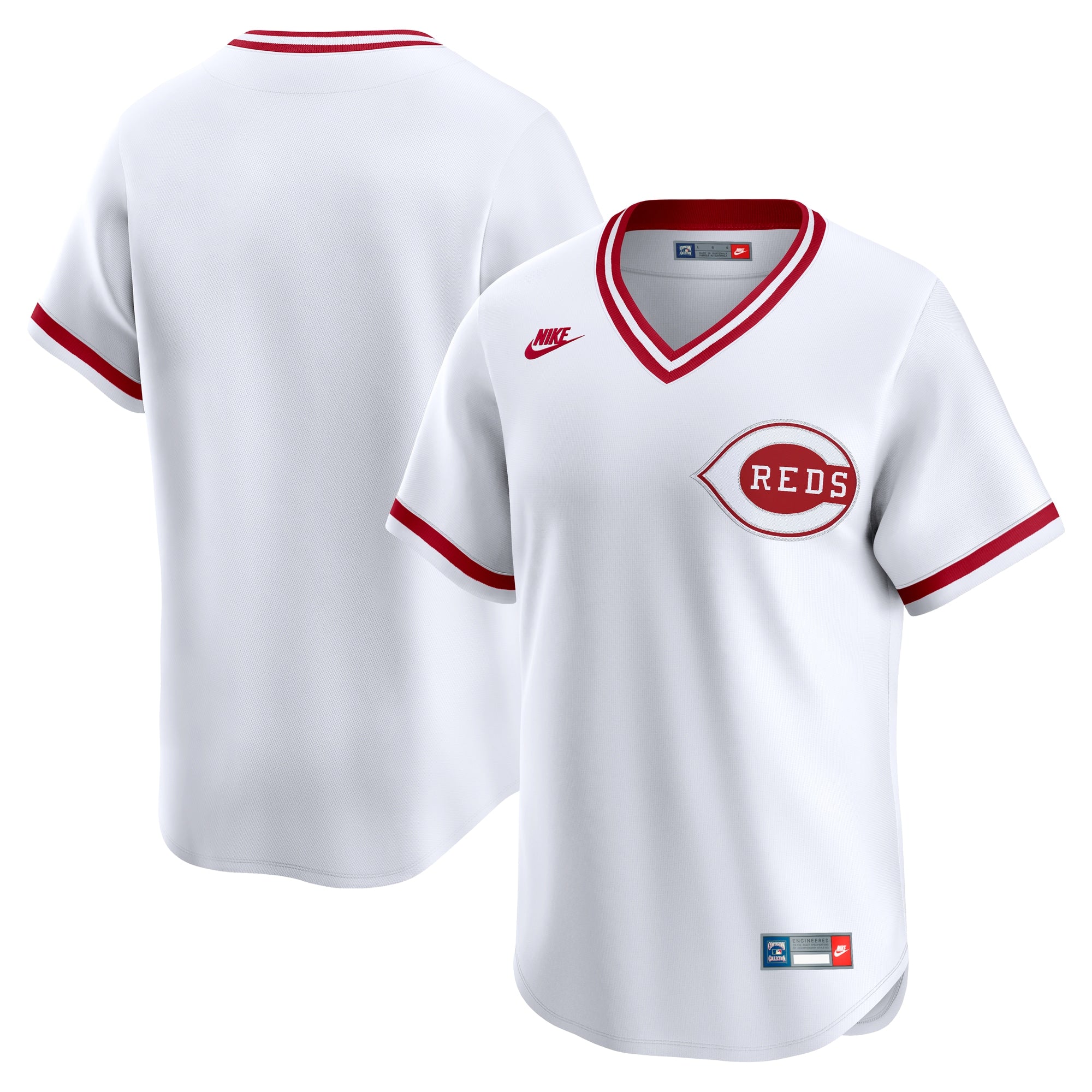 Cincinnati Reds Cooperstown Collection Limited Jersey - White | Stitched Baseball Jersey TJS0801
