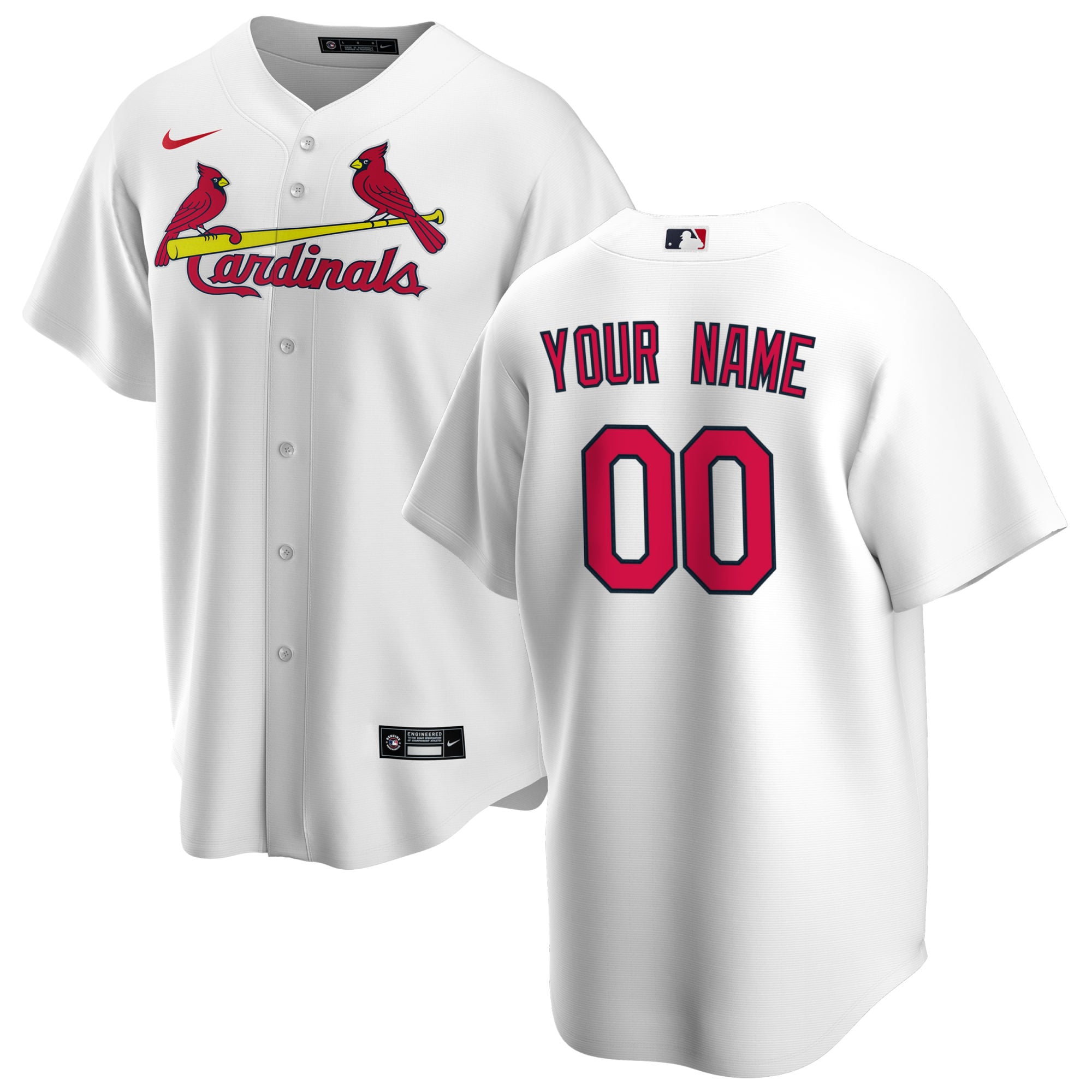 St. Louis Cardinals Home Replica Custom Jersey - White | Stitched Baseball Jersey TJS0778