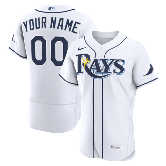Tampa Bay Rays Home Custom Jersey - White | Stitched Baseball Jersey TJS0641