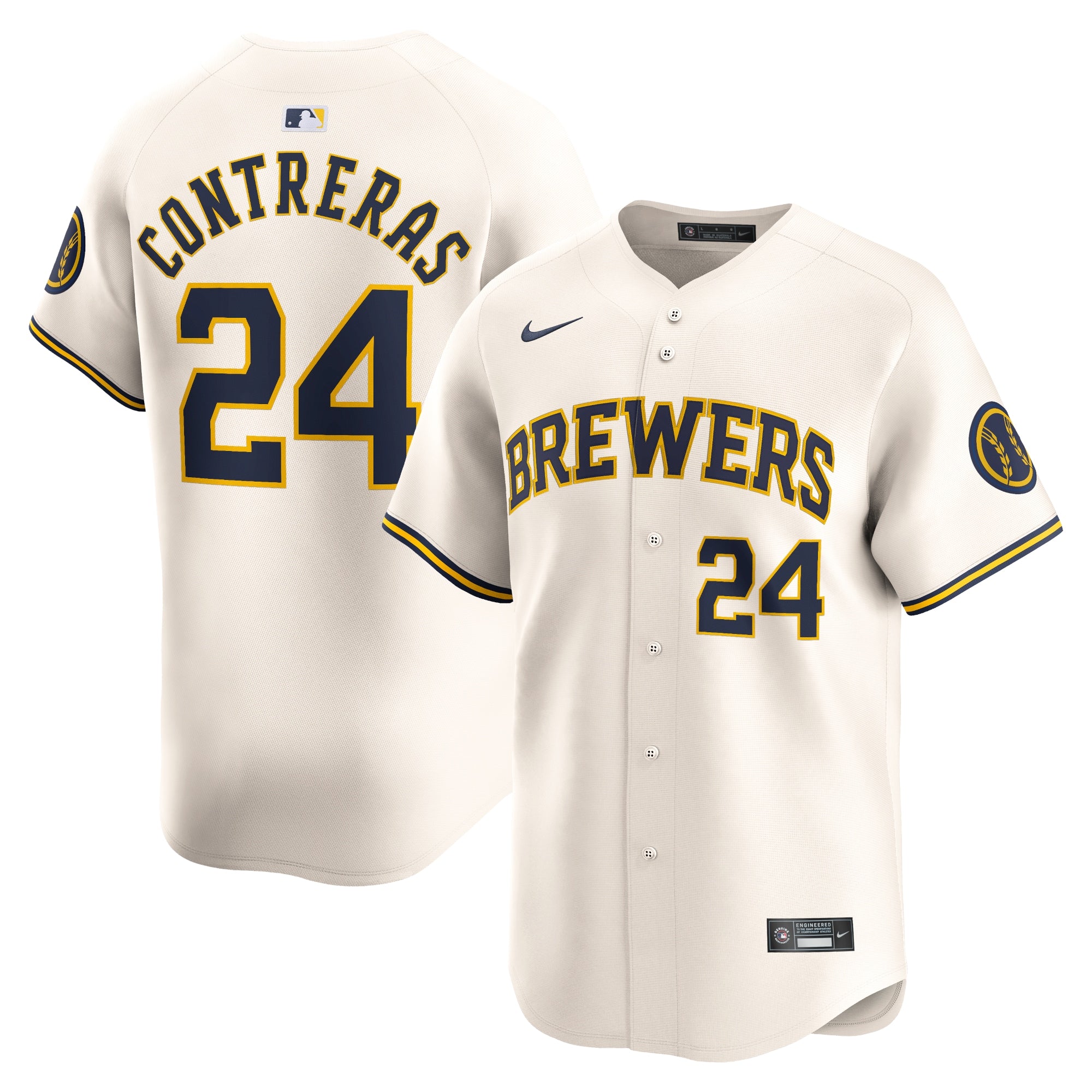William Contreras Milwaukee Brewers Home Limited Player Jersey - Cream | Stitched Baseball Jersey TJS0620
