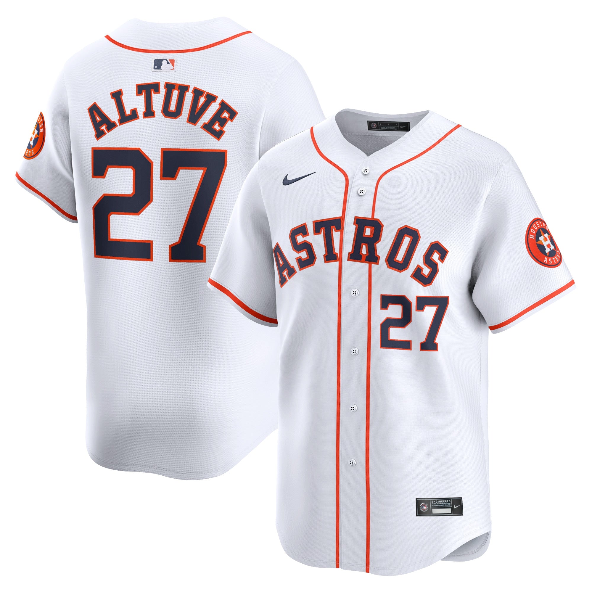 Jose Altuve Houston Astros Home Limited Player Jersey - White | Stitched Baseball Jersey TJS0615