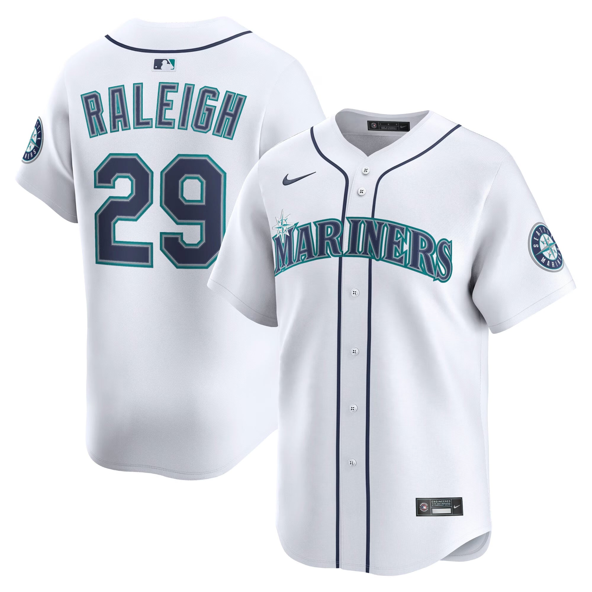 Cal Raleigh Seattle Mariners Home Limited Player Jersey - White | Stitched Baseball Jersey TJS0896