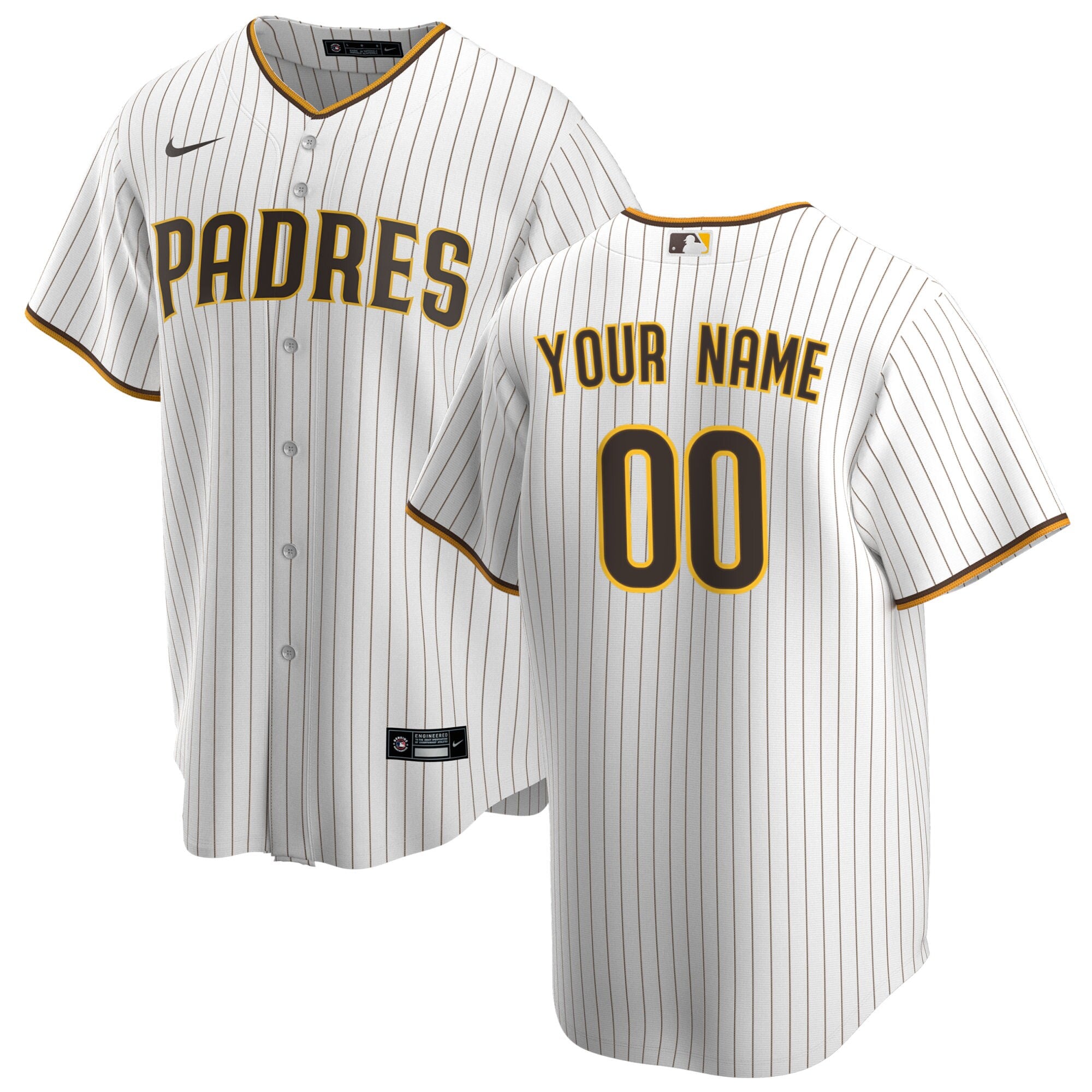 San Diego Padres Home Replica Custom Jersey - White | Stitched Baseball Jersey TJS0971