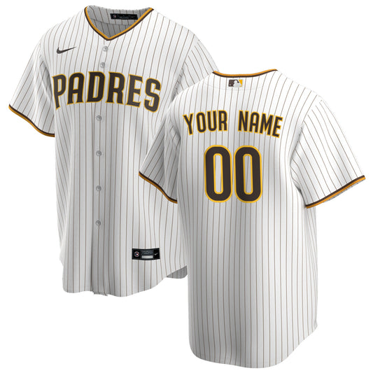 San Diego Padres Home Replica Custom Jersey - White | Stitched Baseball Jersey TJS0971