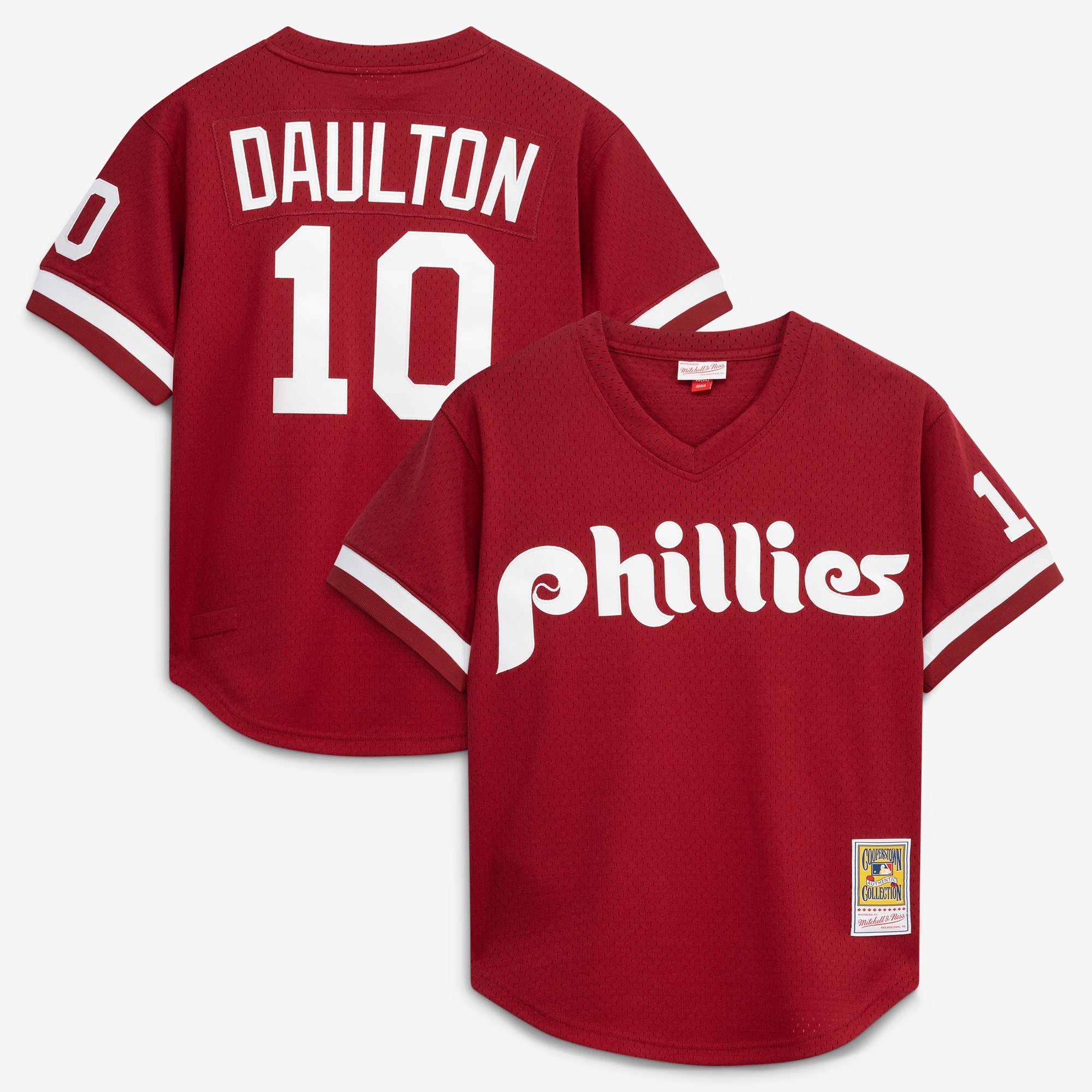 Darren Daulton Philadelphia Phillies M & N Batting Practice Jersey - Scarlet | Stitched Baseball Jersey TJS0925