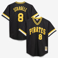 Willie Stargell Pittsburgh Pirates M & N Cooperstown Collection Big & Tall Mesh Batting Practice Jersey - Black | Stitched Baseball Jersey TJS0886