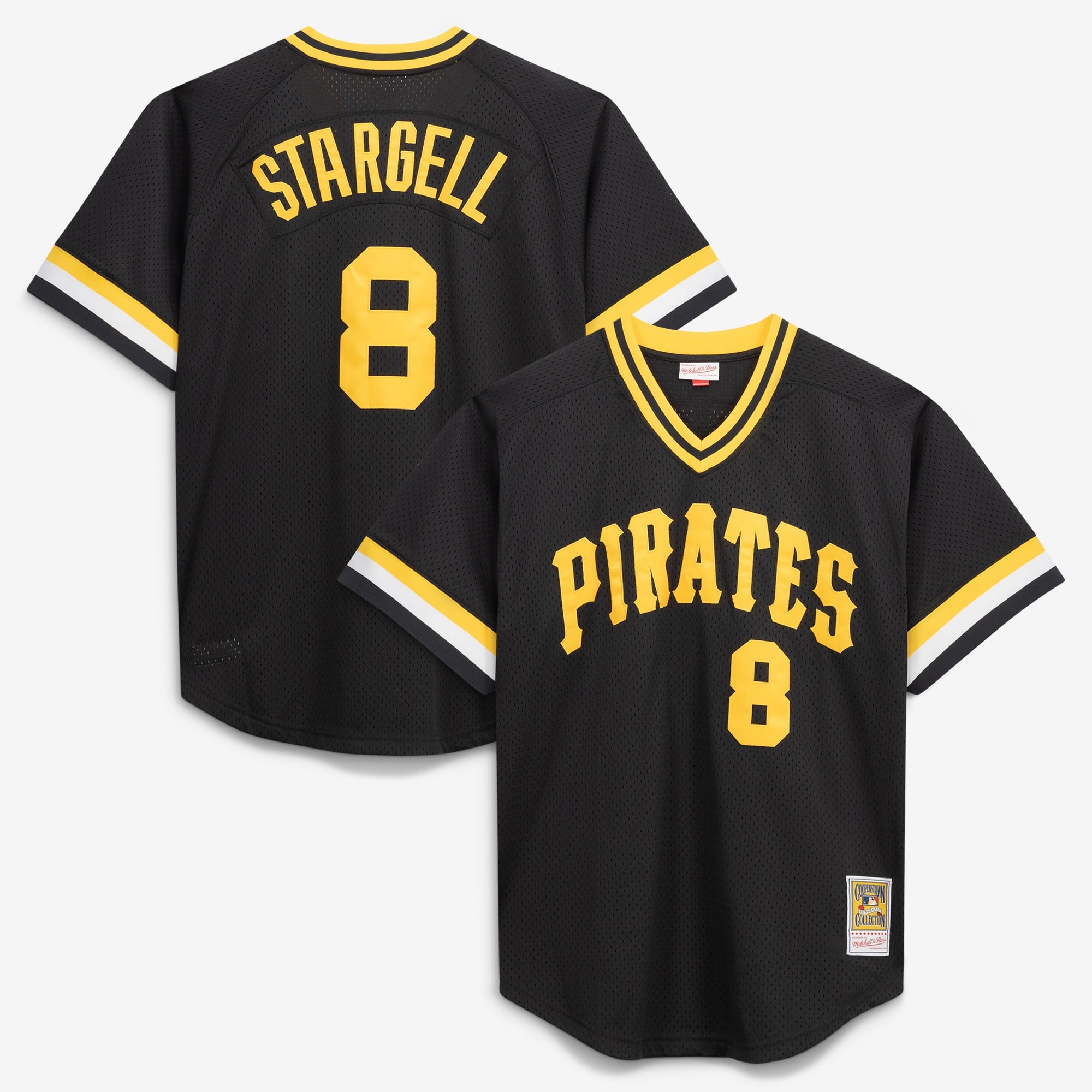 Willie Stargell Pittsburgh Pirates M & N Cooperstown Collection Big & Tall Mesh Batting Practice Jersey - Black | Stitched Baseball Jersey TJS0886