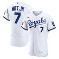 Bobby Witt Jr. Kansas City Royals Home Sponsor Patch Jersey - White | Stitched Baseball Jersey TJS0645