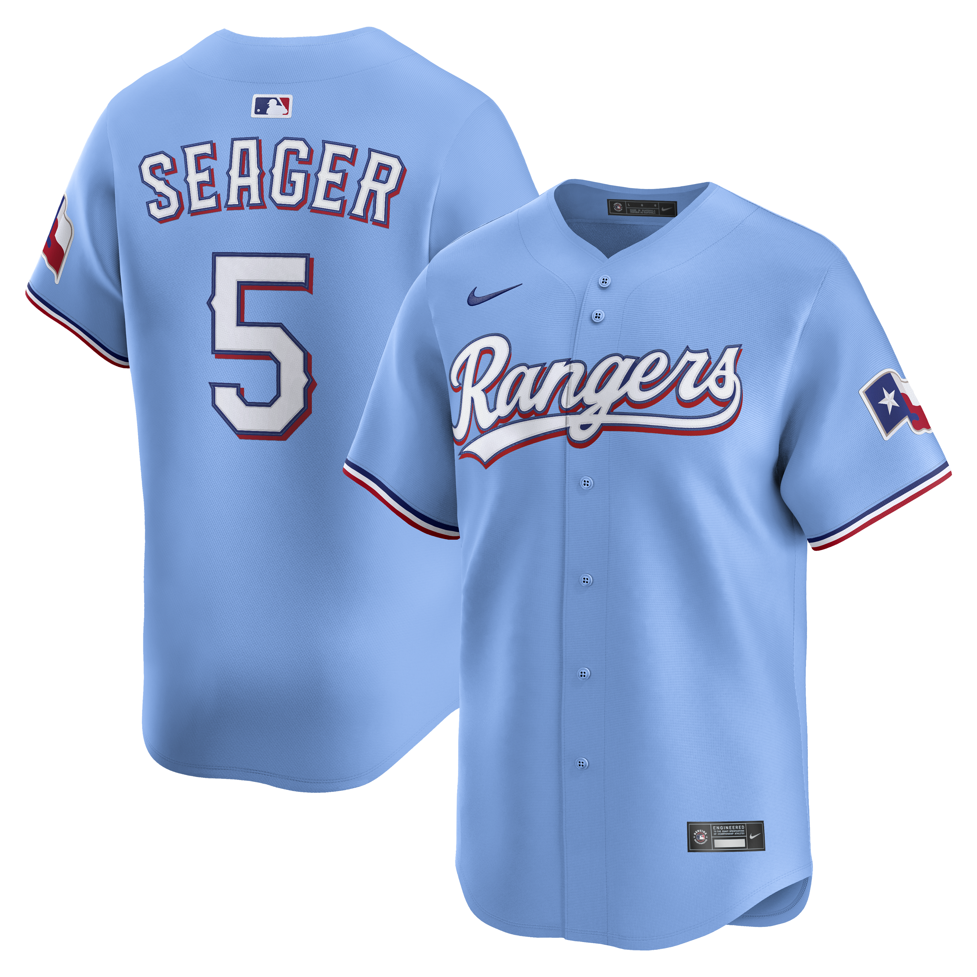 Corey Seager Texas Rangers Alternate Limited Player Jersey - Light Blue | Stitched Baseball Jersey TJS0793
