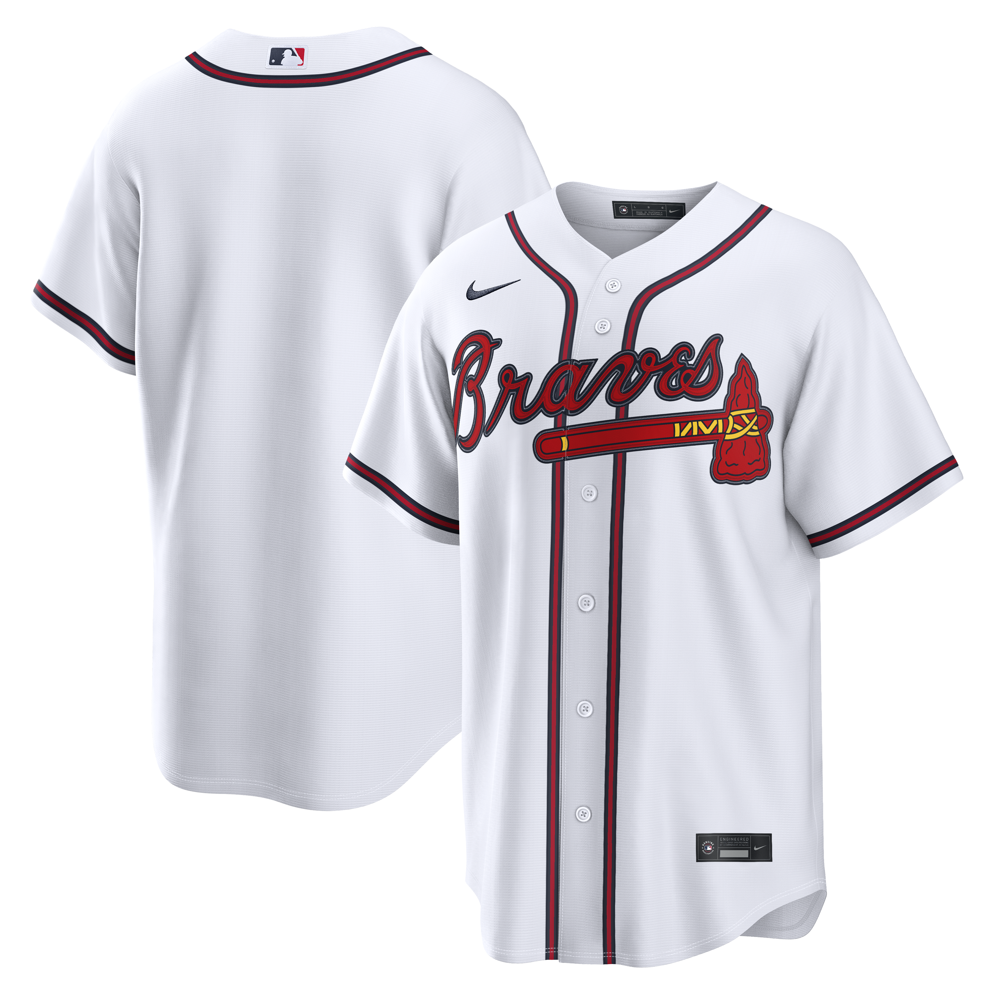 Atlanta Braves Home Replica Jersey - White | Stitched Baseball Jersey TJS0966