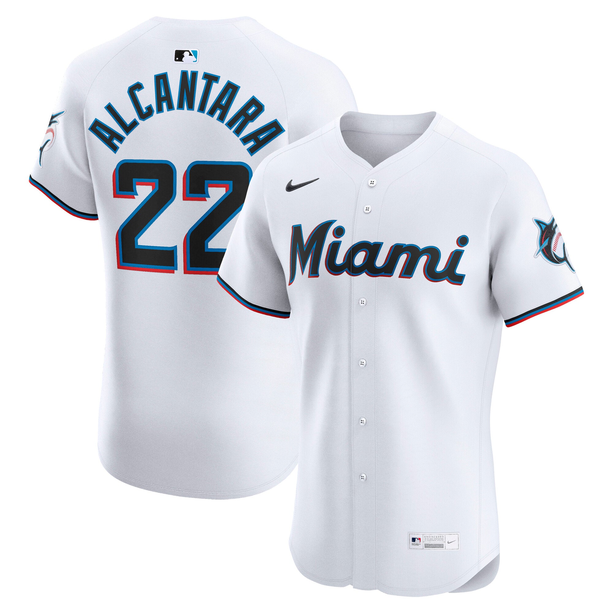 Sandy Alcantara Miami Marlins Home Elite Jersey - White | Stitched Baseball Jersey TJS0663
