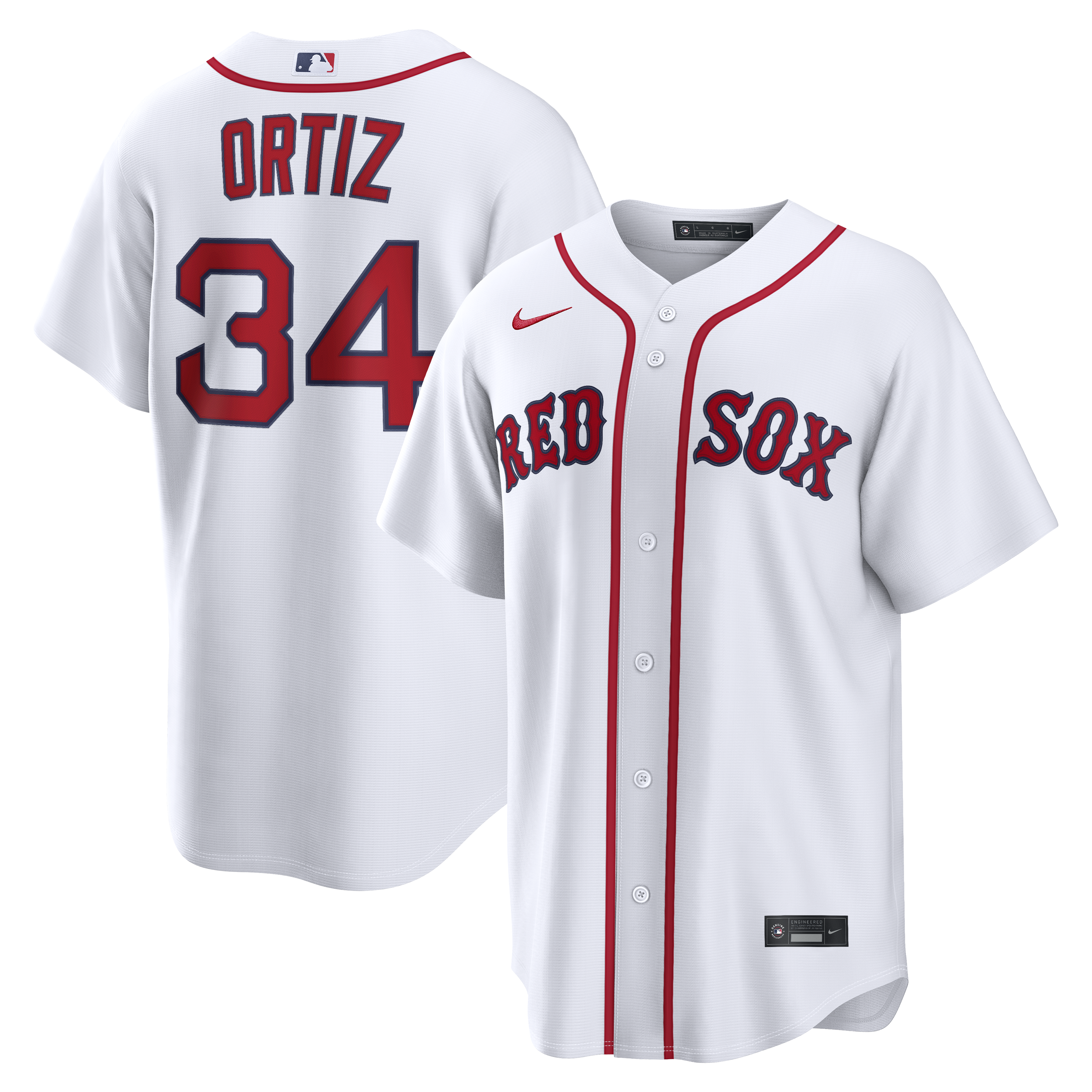 David Ortiz Boston Red Sox Replica Jersey - White | Stitched Baseball Jersey TJS0842