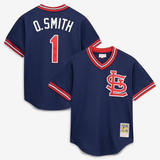 Ozzie Smith St. Louis Cardinals M & N Batting Practice Jersey - Navy | Stitched Baseball Jersey TJS0753