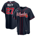 Austin Riley Atlanta Braves Alternate Replica Jersey - Navy | Stitched Baseball Jersey TJS0854