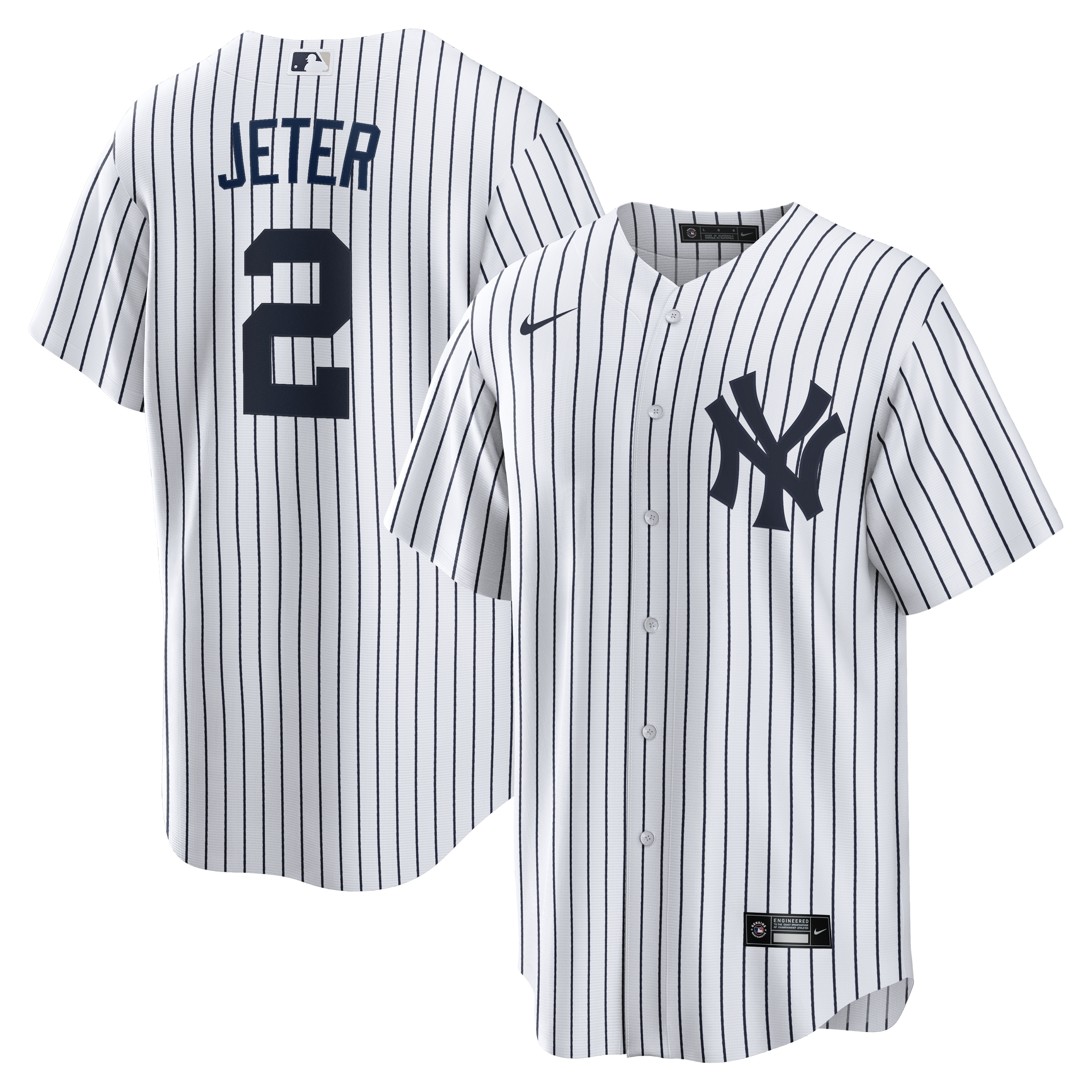 Derek Jeter New York Yankees Home Retired Player Replica Jersey - White | Stitched Baseball Jersey TJS0606