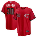 Ken Griffey Jr. Cincinnati Reds 2026 City Connect Stadium Jersey - Red | Stitched Baseball Jersey TJS0910