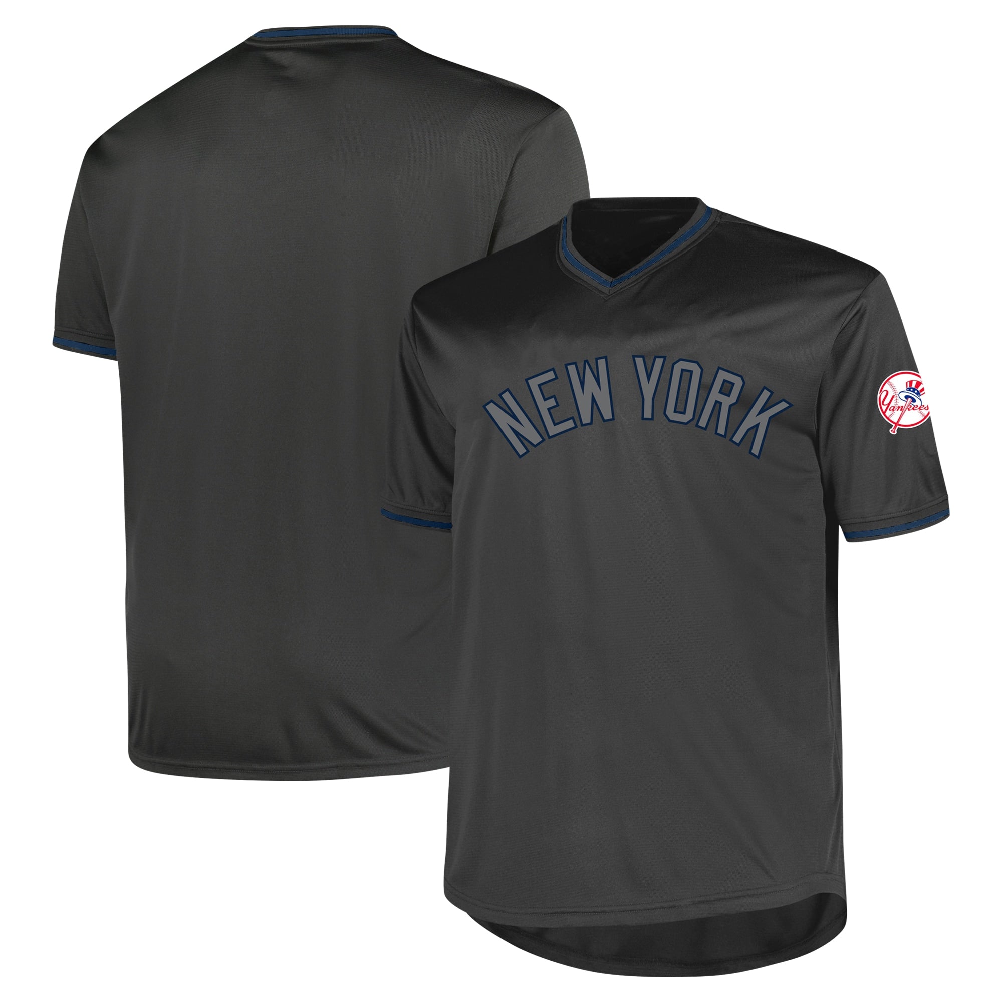 New York Yankees Profile Big & Tall Pop Fashion Jersey - Charcoal | Stitched Baseball Jersey TJS0669