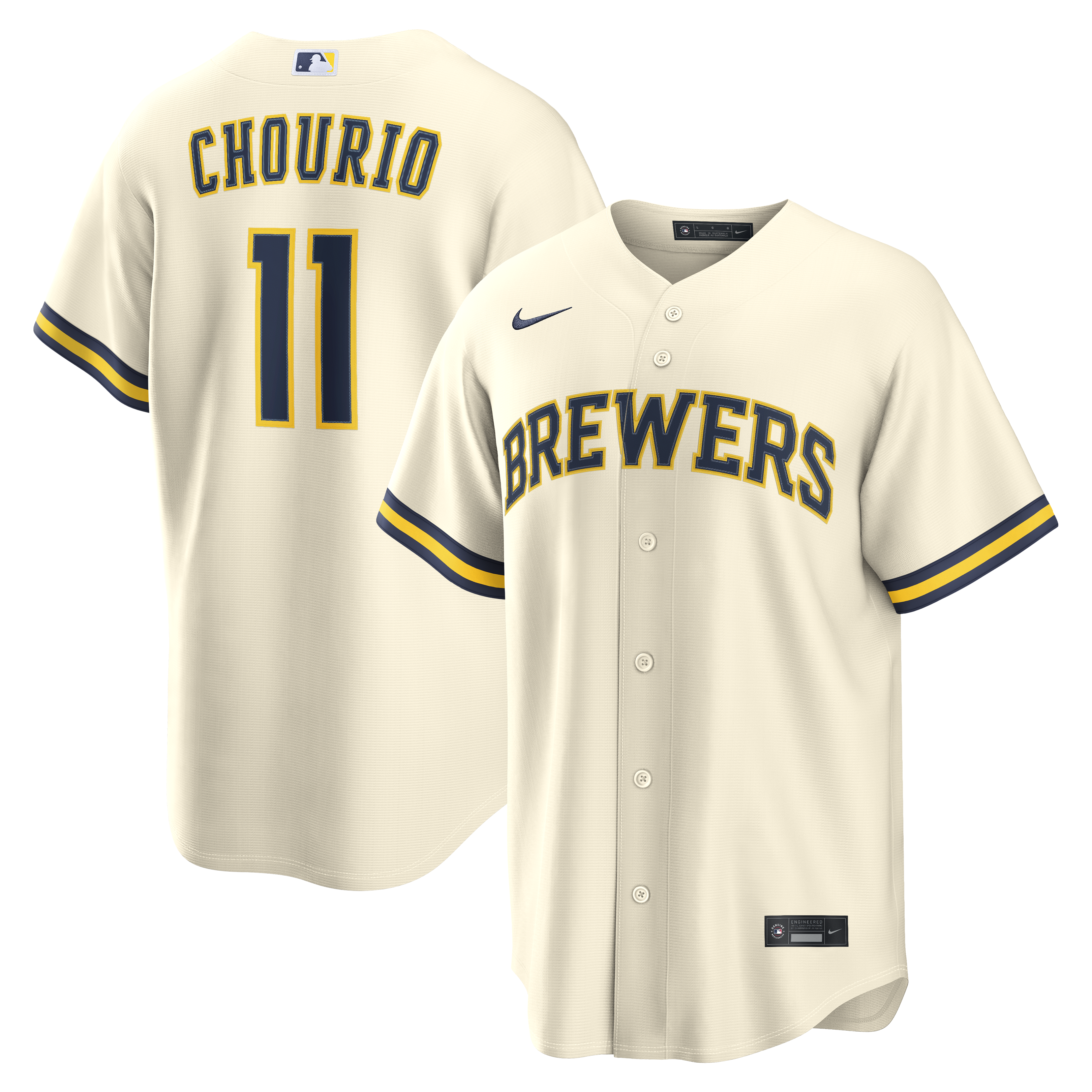 Jackson Chourio Milwaukee Brewers Home Replica Jersey - Cream | Stitched Baseball Jersey TJS0649