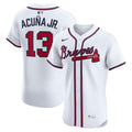 Ronald Acu�a Jr. Atlanta Braves Home Elite Player Jersey - White | Stitched Baseball Jersey TJS0675