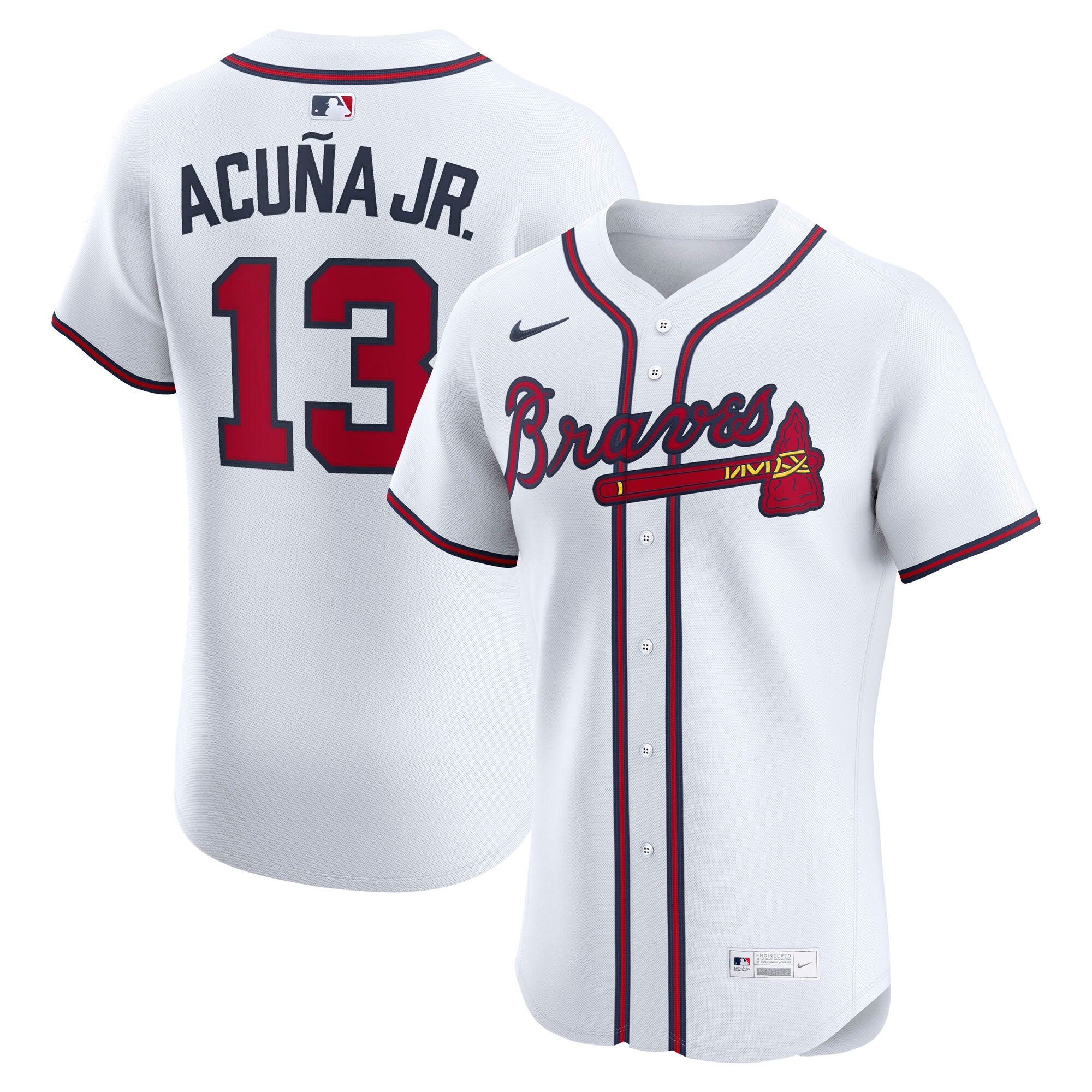 Ronald Acu�a Jr. Atlanta Braves Home Elite Player Jersey - White | Stitched Baseball Jersey TJS0675