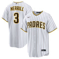 Jackson Merrill San Diego Padres Home Replica Player Jersey - White | Stitched Baseball Jersey TJS0677