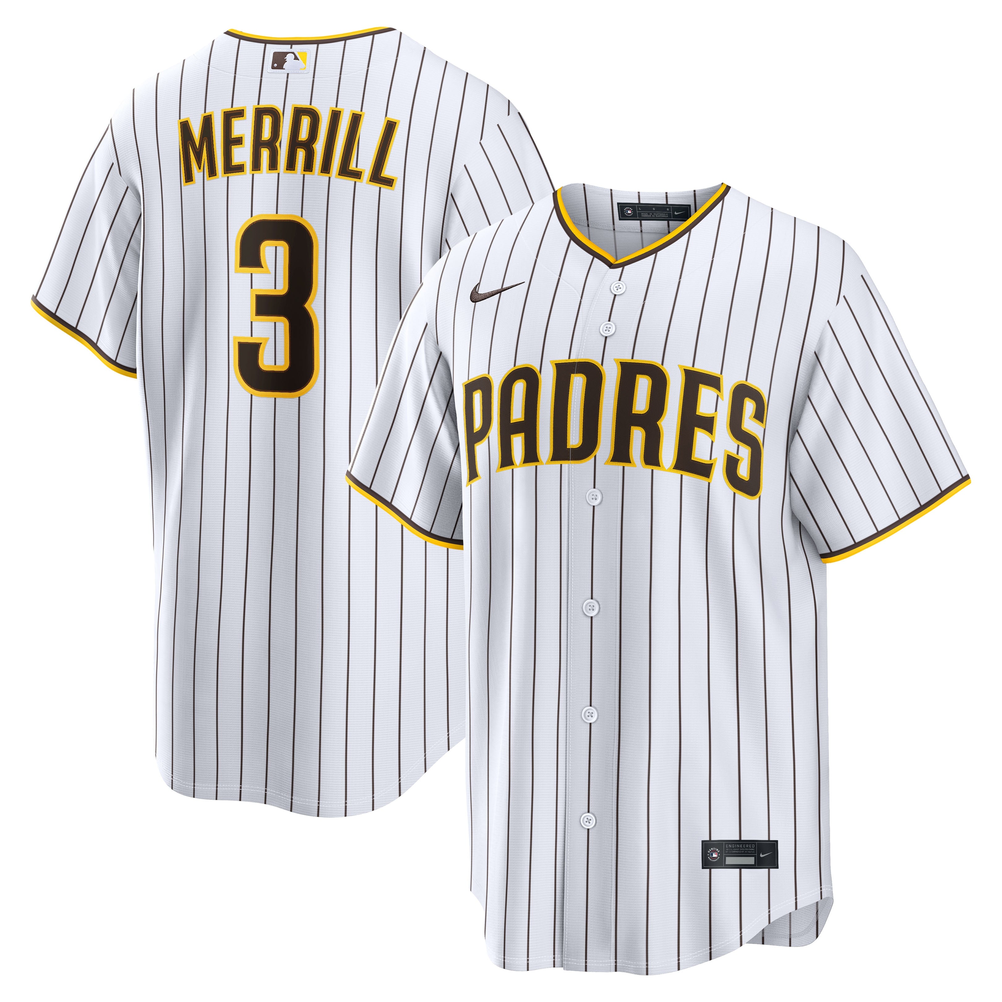 Jackson Merrill San Diego Padres Home Replica Player Jersey - White | Stitched Baseball Jersey TJS0677