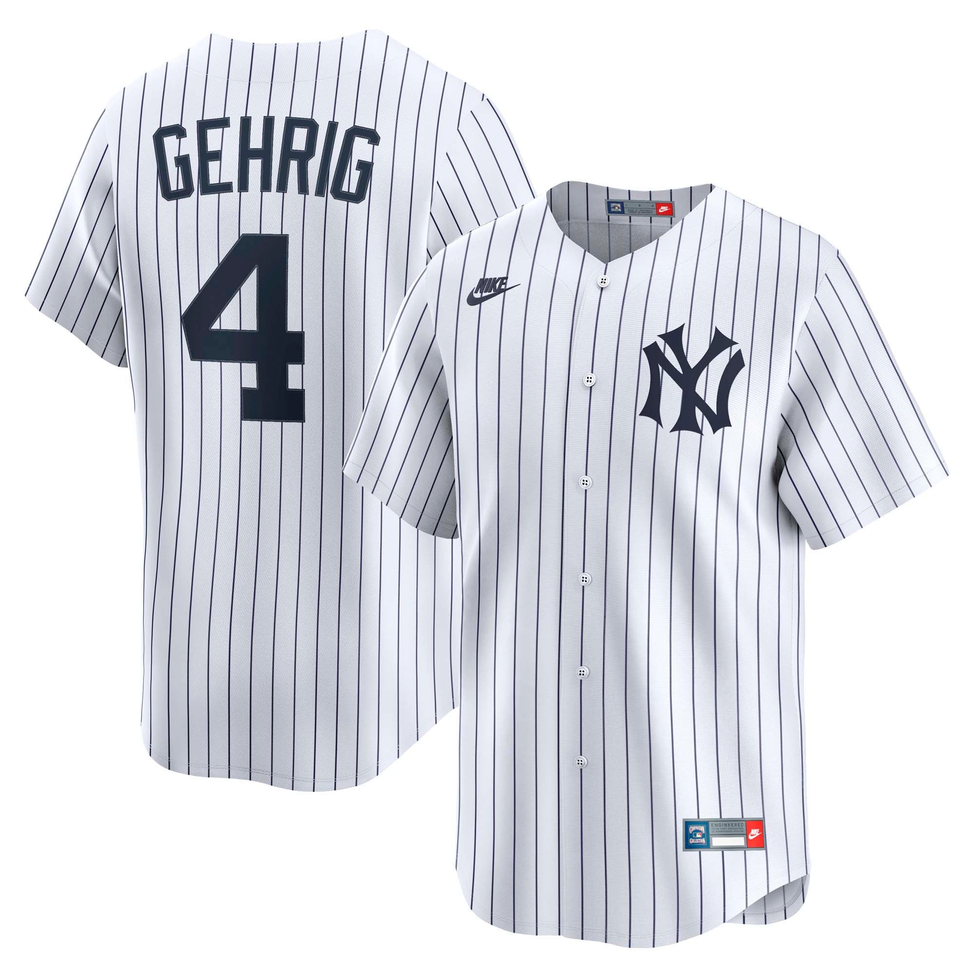 Lou Gehrig New York Yankees Throwback Cooperstown Collection Limited Jersey - White | Stitched Baseball Jersey TJS0712