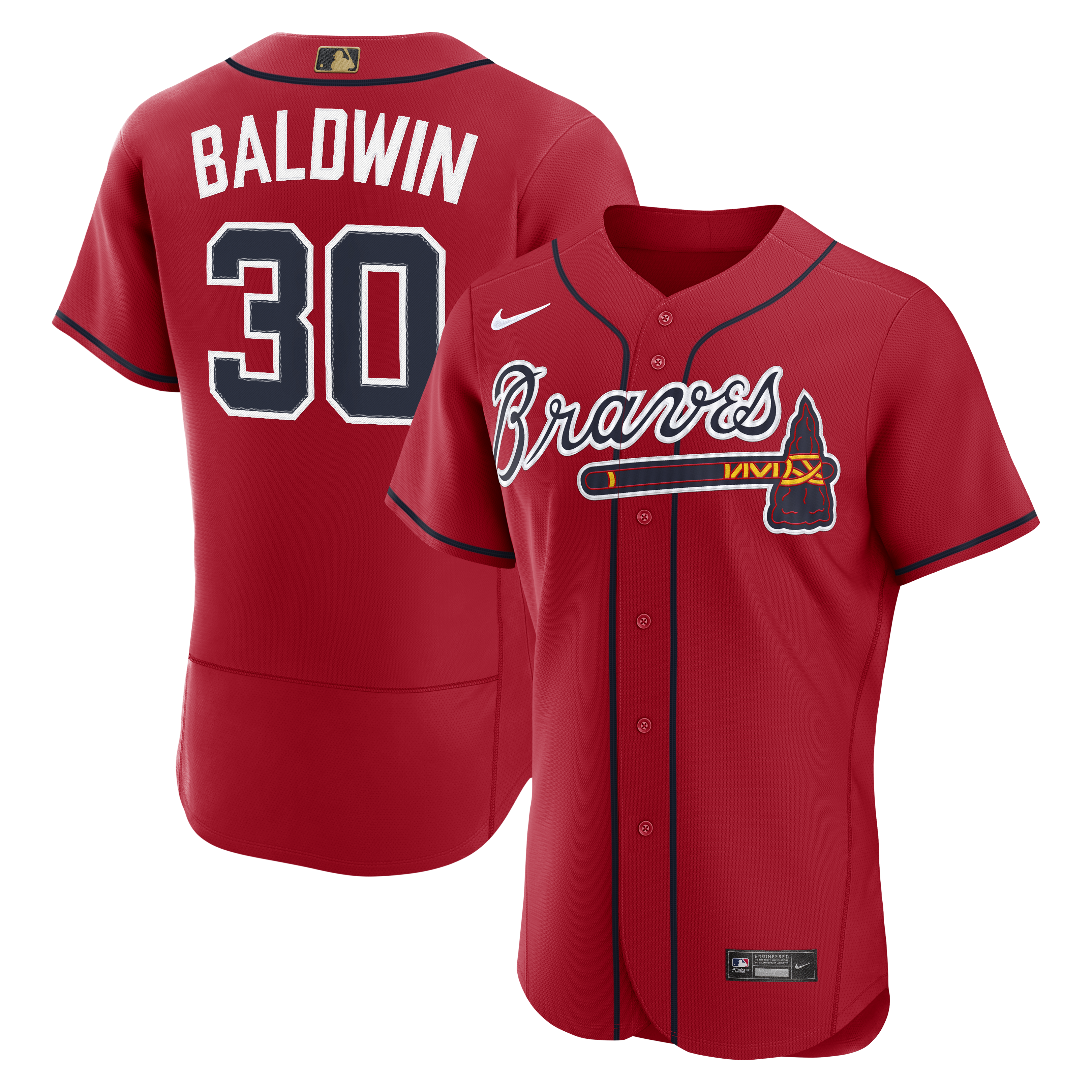 Drake Baldwin Atlanta Braves Awards Jersey - Red | Stitched Baseball Jersey TJS0670