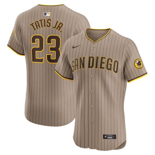 Fernando Tatis Jr. San Diego Padres Alternate Elite Player Jersey - Sand | Stitched Baseball Jersey TJS0976