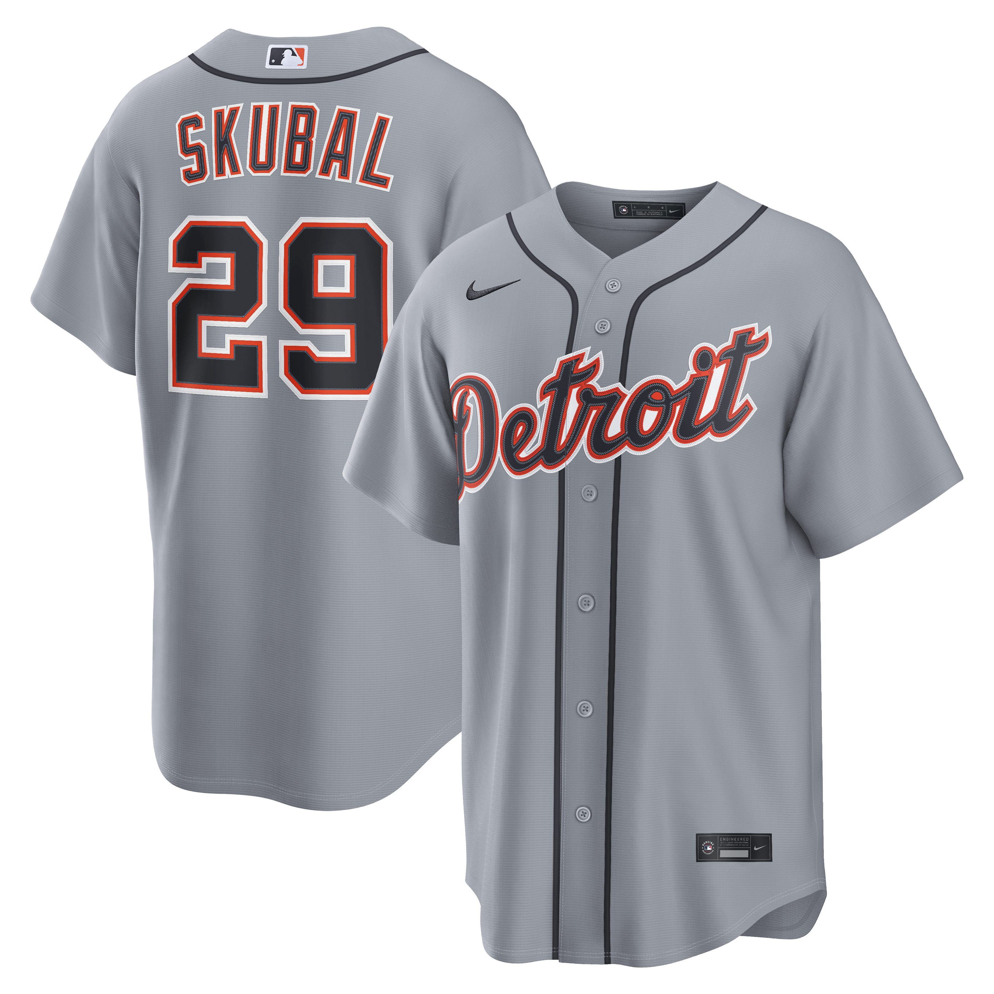 Tarik Skubal Detroit Tigers Road Replica Jersey - Gray | Stitched Baseball Jersey TJS0642