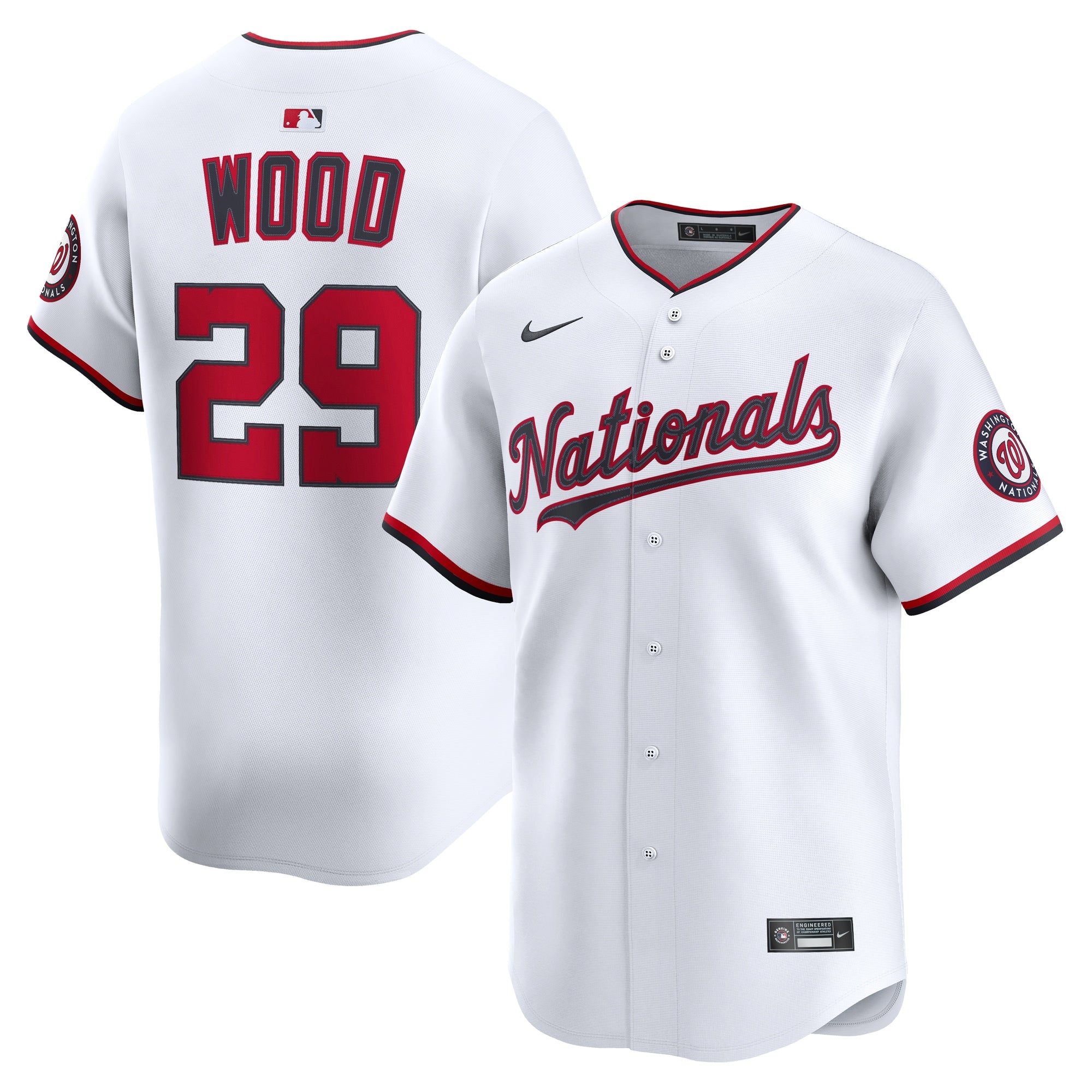 James Wood Washington Nationals Home Limited Jersey - White | Stitched Baseball Jersey TJS0944