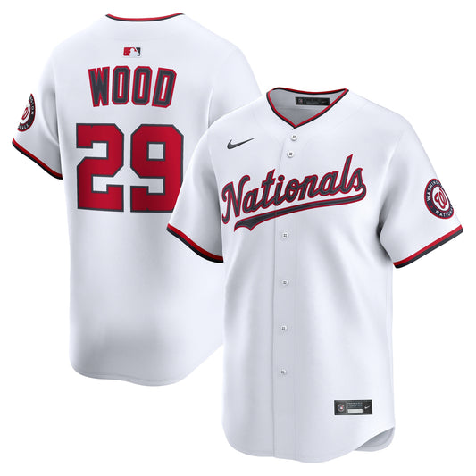 James Wood Washington Nationals Home Limited Jersey - White | Stitched Baseball Jersey TJS0944