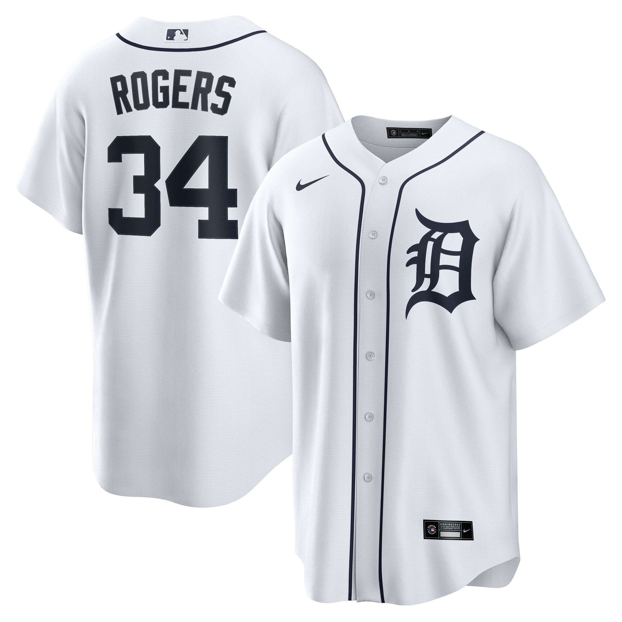 Jake Rogers Detroit Tigers Home Replica Jersey - White | Stitched Baseball Jersey TJS0610
