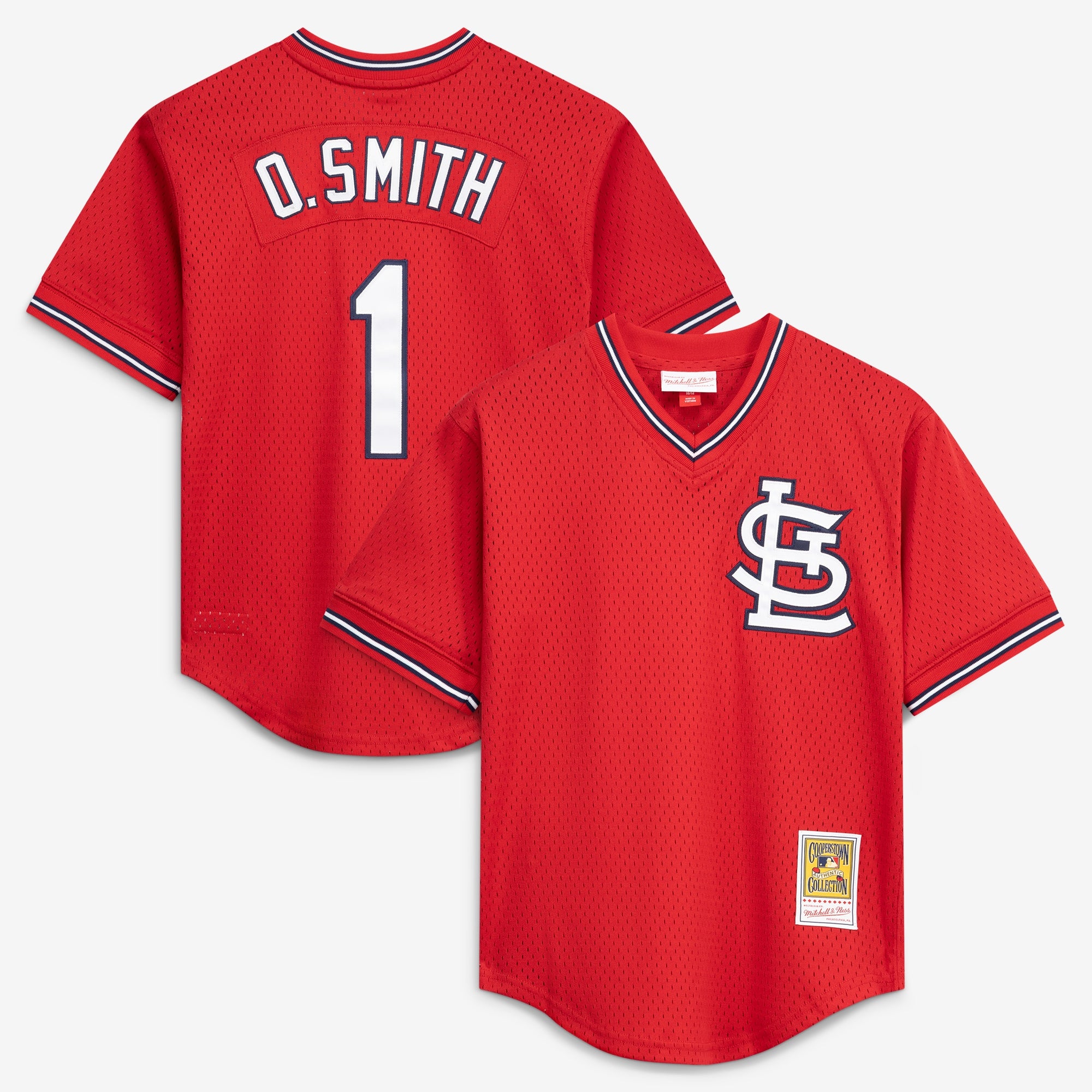 Ozzie Smith St. Louis Cardinals M & N Batting Practice Jersey - Scarlet | Stitched Baseball Jersey TJS0697