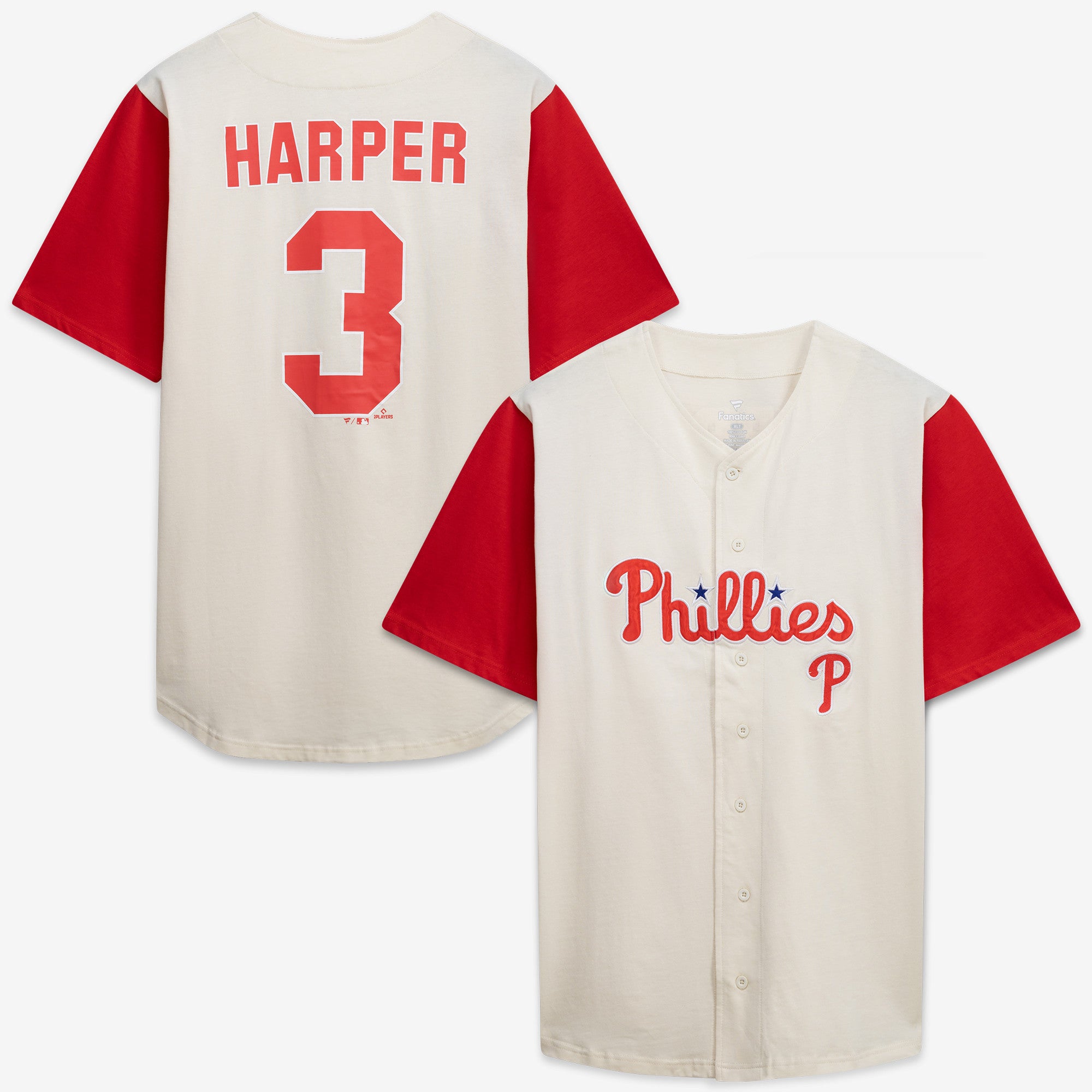 Philadelphia Phillies Profile Big & Tall Two-Color Fashion Jersey - Cream/Red | Stitched Baseball Jersey TJS0720