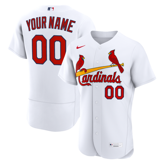 St. Louis Cardinals Home Custom Jersey - White | Stitched Baseball Jersey TJS0672