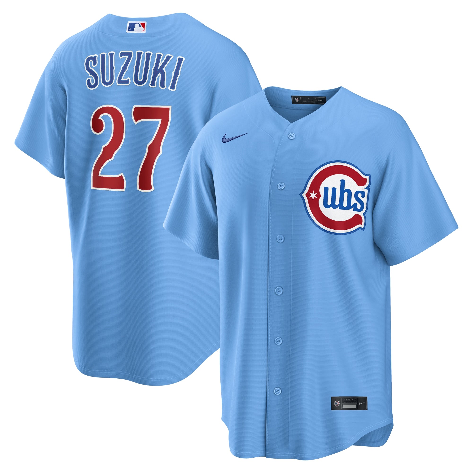 Seiya Suzuki Chicago Cubs Alternate Replica Jersey - Light Blue | Stitched Baseball Jersey TJS0714