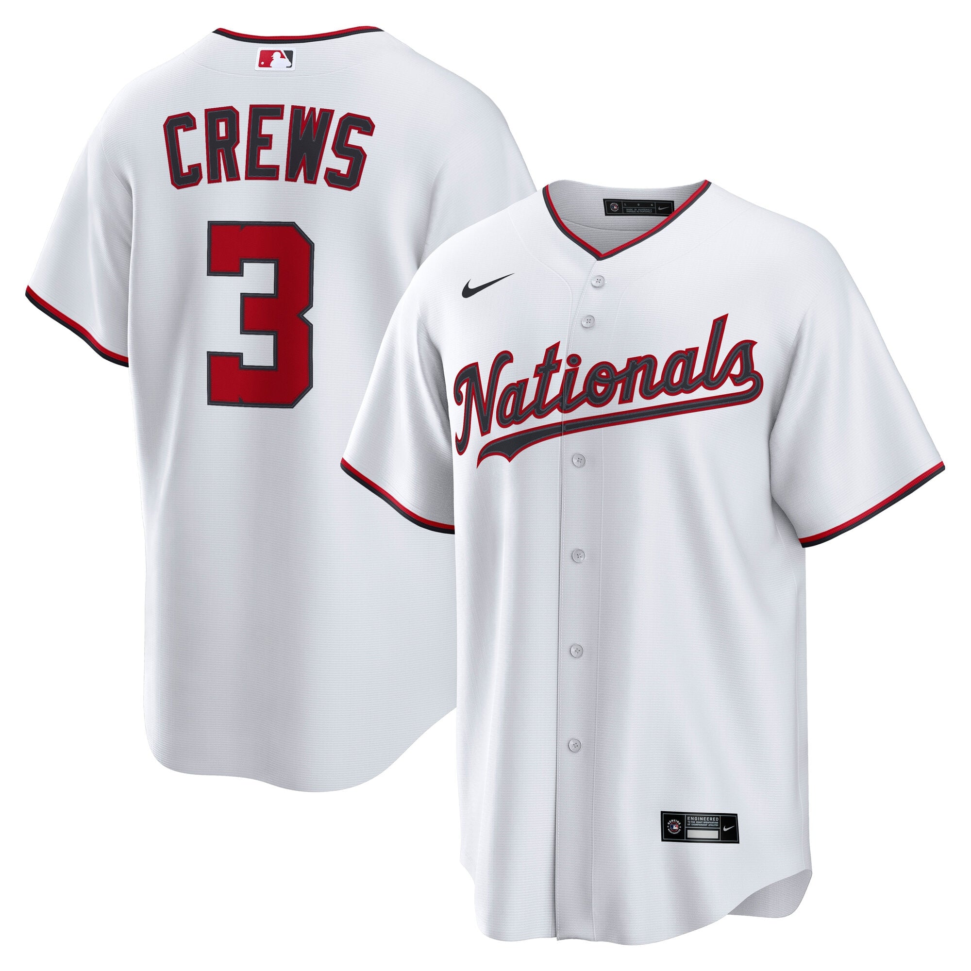 Dylan Crews Washington Nationals Home Replica Jersey - White | Stitched Baseball Jersey TJS0690