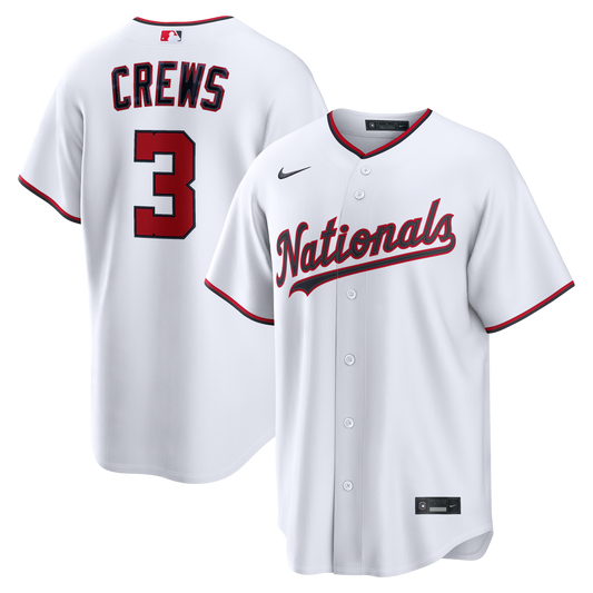 Dylan Crews Washington Nationals Home Replica Jersey - White | Stitched Baseball Jersey TJS0700