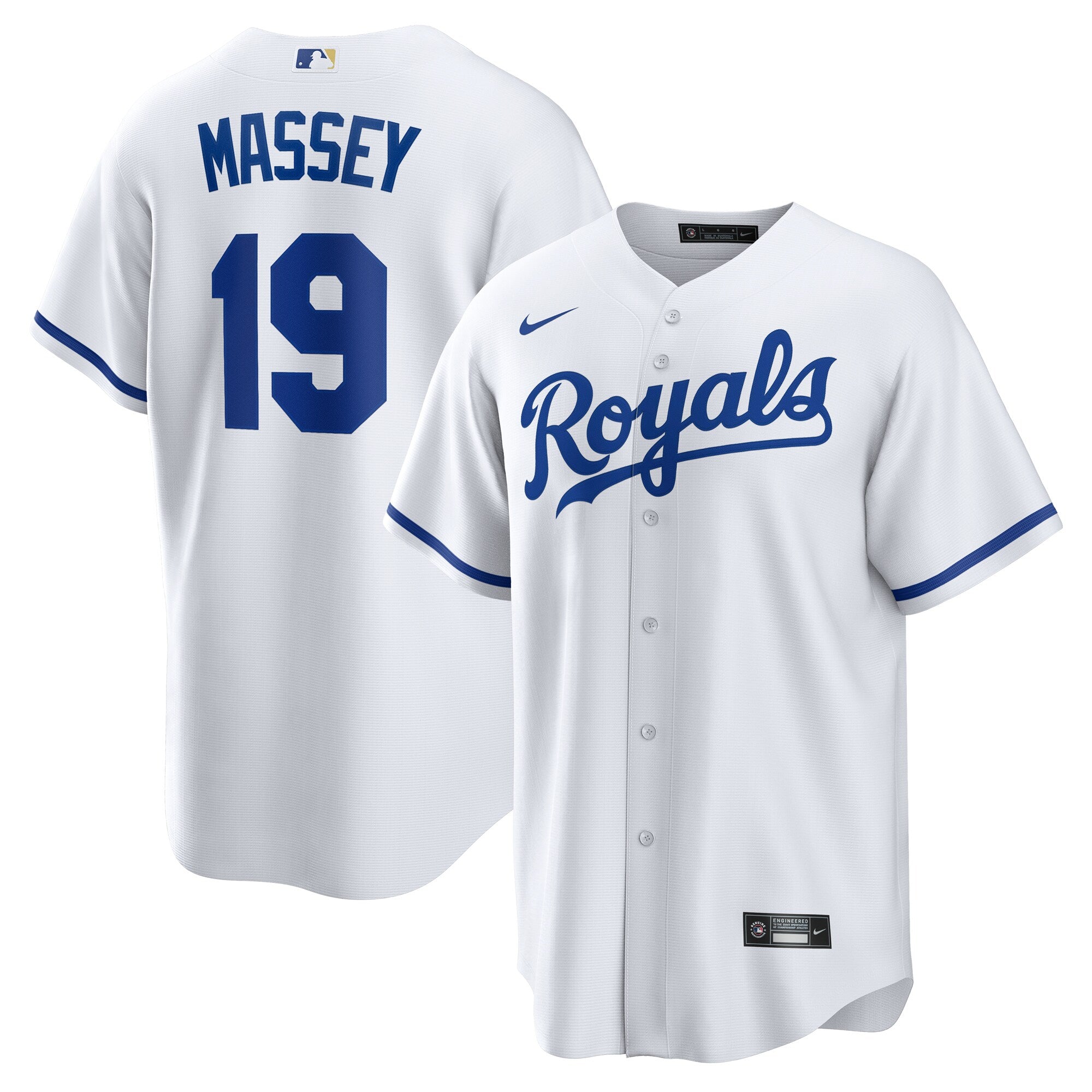 Michael Massey Kansas City Royals Home Replica Jersey - White | Stitched Baseball Jersey TJS0784